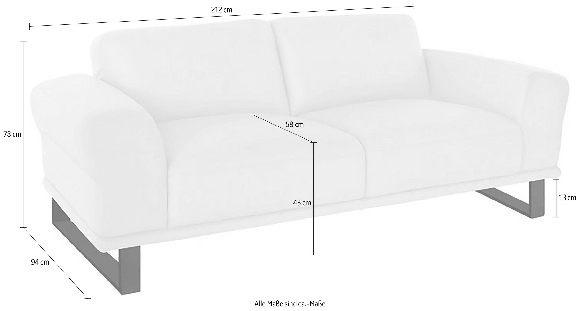 W.SCHILLIG 2,5-Sitzer »montanaa«, mit Metallkufen in Schwarz pulverbeschichtet, Breite 212 cm