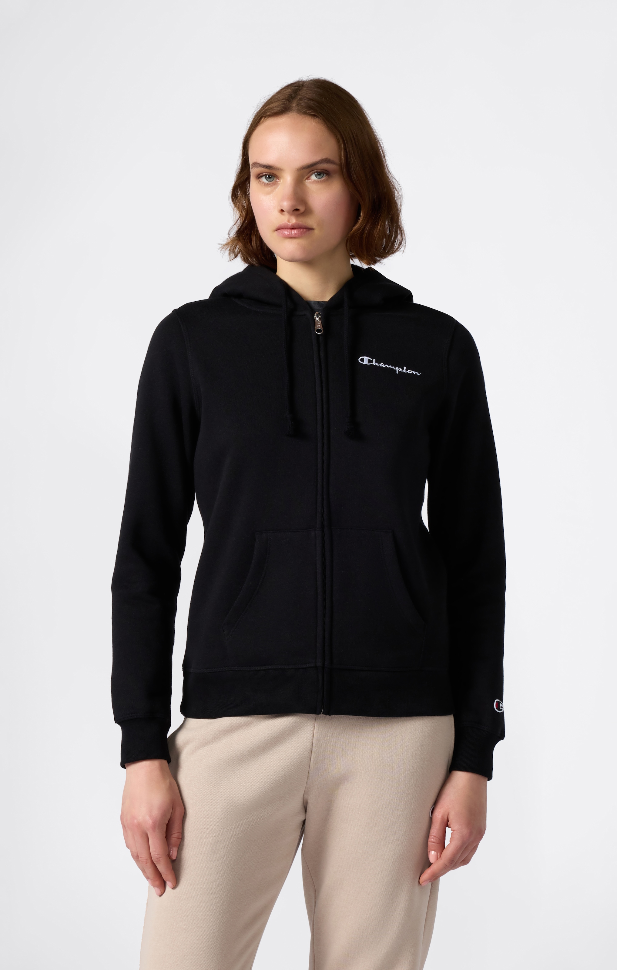 Champion Kapuzensweatjacke aus Baumwolle und Polyester, in den Größen XS bis XXL