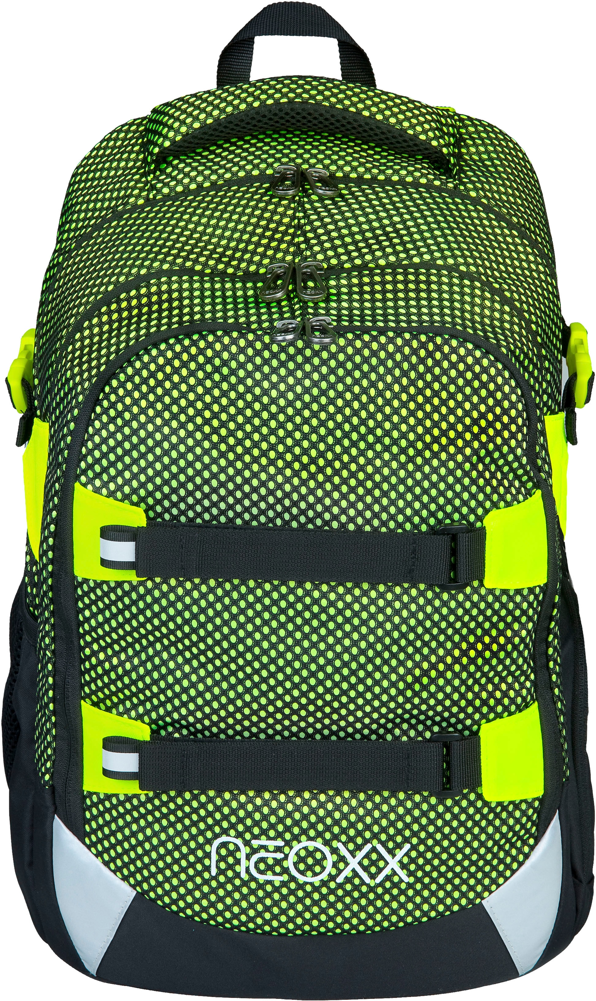 neoxx Schulrucksack »Active, All about Neon«, reflektierende Details, aus recycelten PET-Flaschen