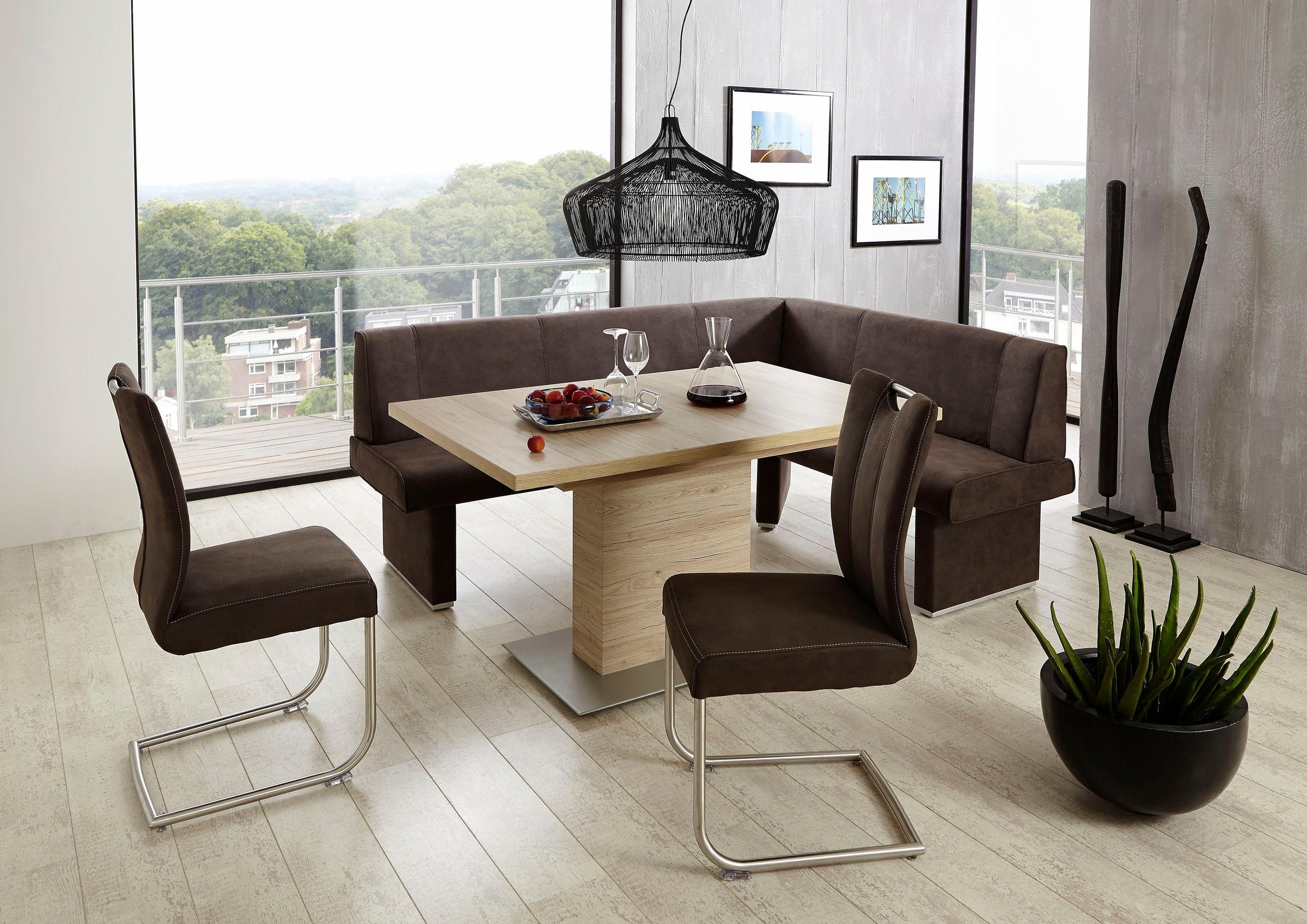 NIEHOFF SITZMÖBEL Freischwinger "Pia" (Set) 2 Stk.Gestell Edelstahl gebürst günstig online kaufen