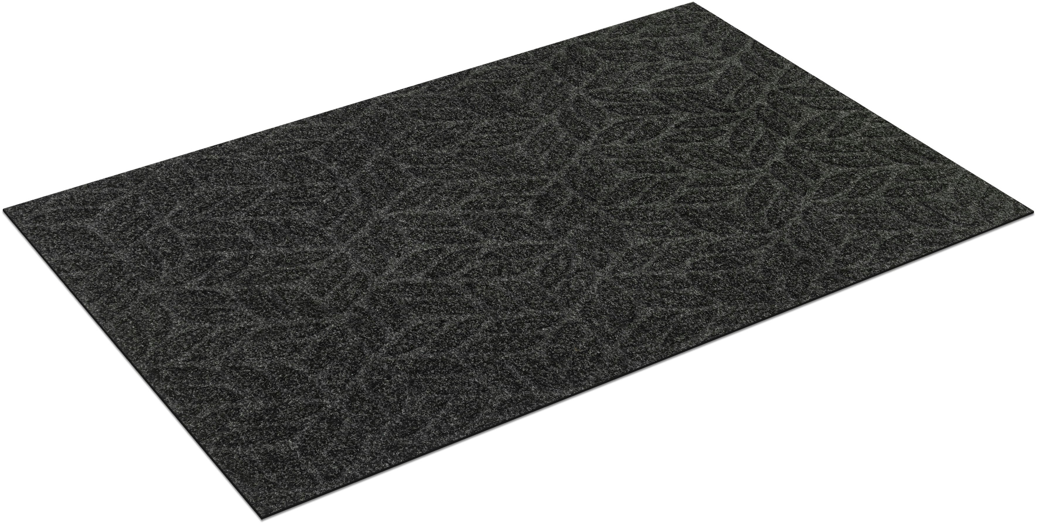 wash+dry by Kleen-Tex Teppich "DUNE Leaves Dark Grey" rechteckig 8 mm Höhe
