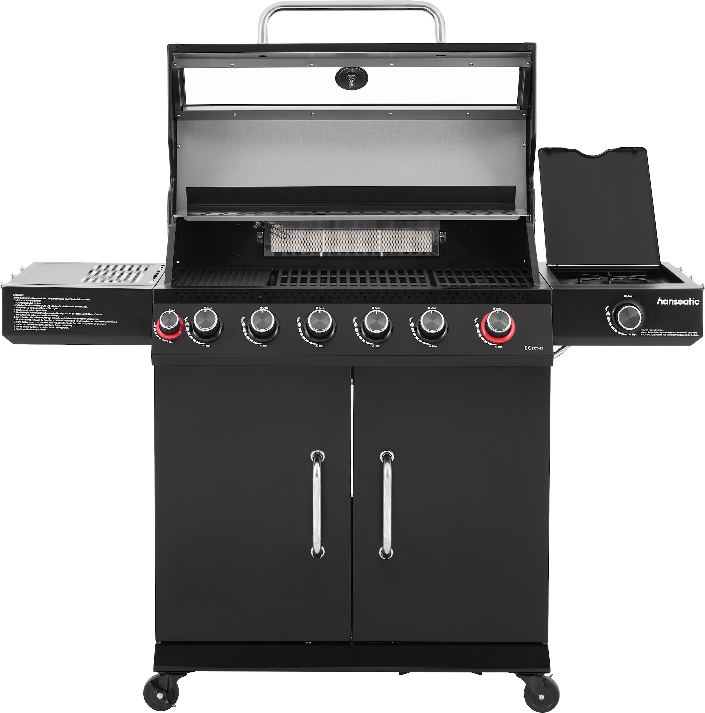 Hanseatic Gasgrill »Gasgrill 6+2 Memphis Black Plus« inkl. 3 Jahre Herstellergarantie