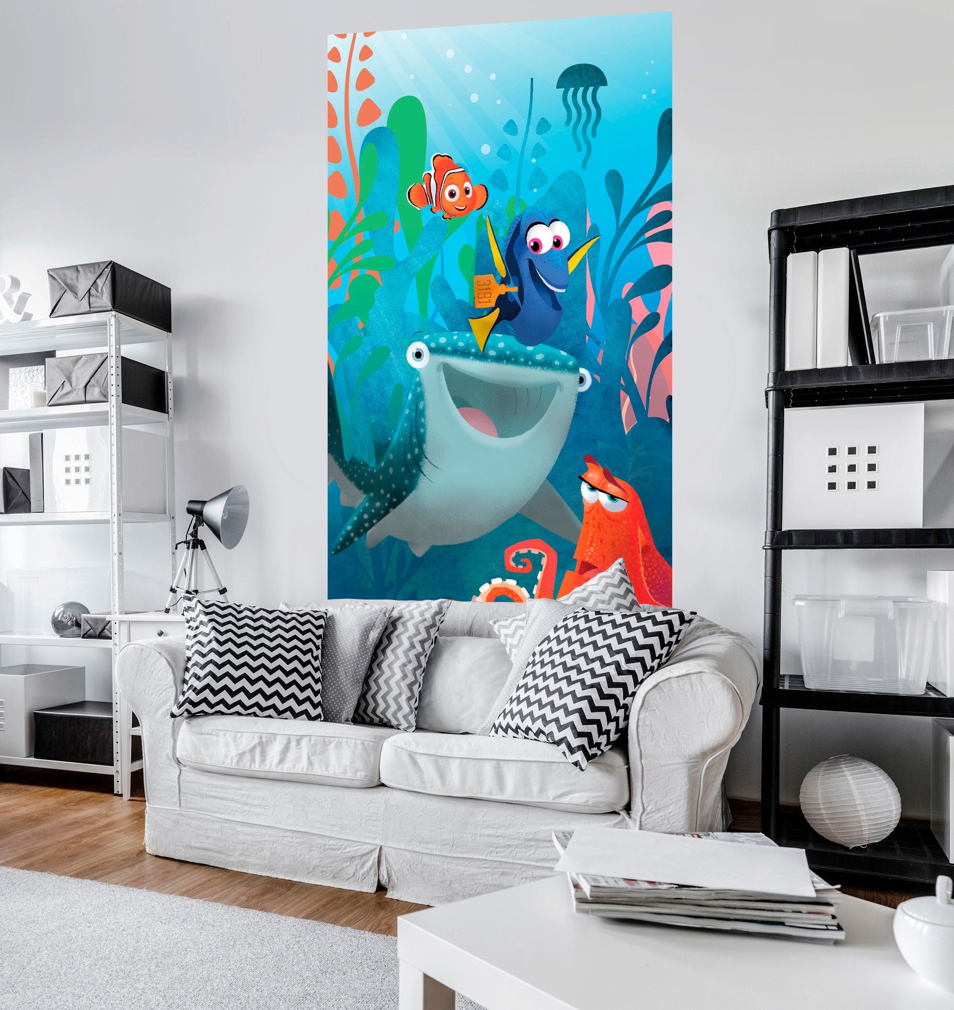 Komar Vliestapete »Digitaldruck Vlies - Finding Dory Aquarell - Größe 150 x 250 cm«, bedruckt, Kinderzimmer