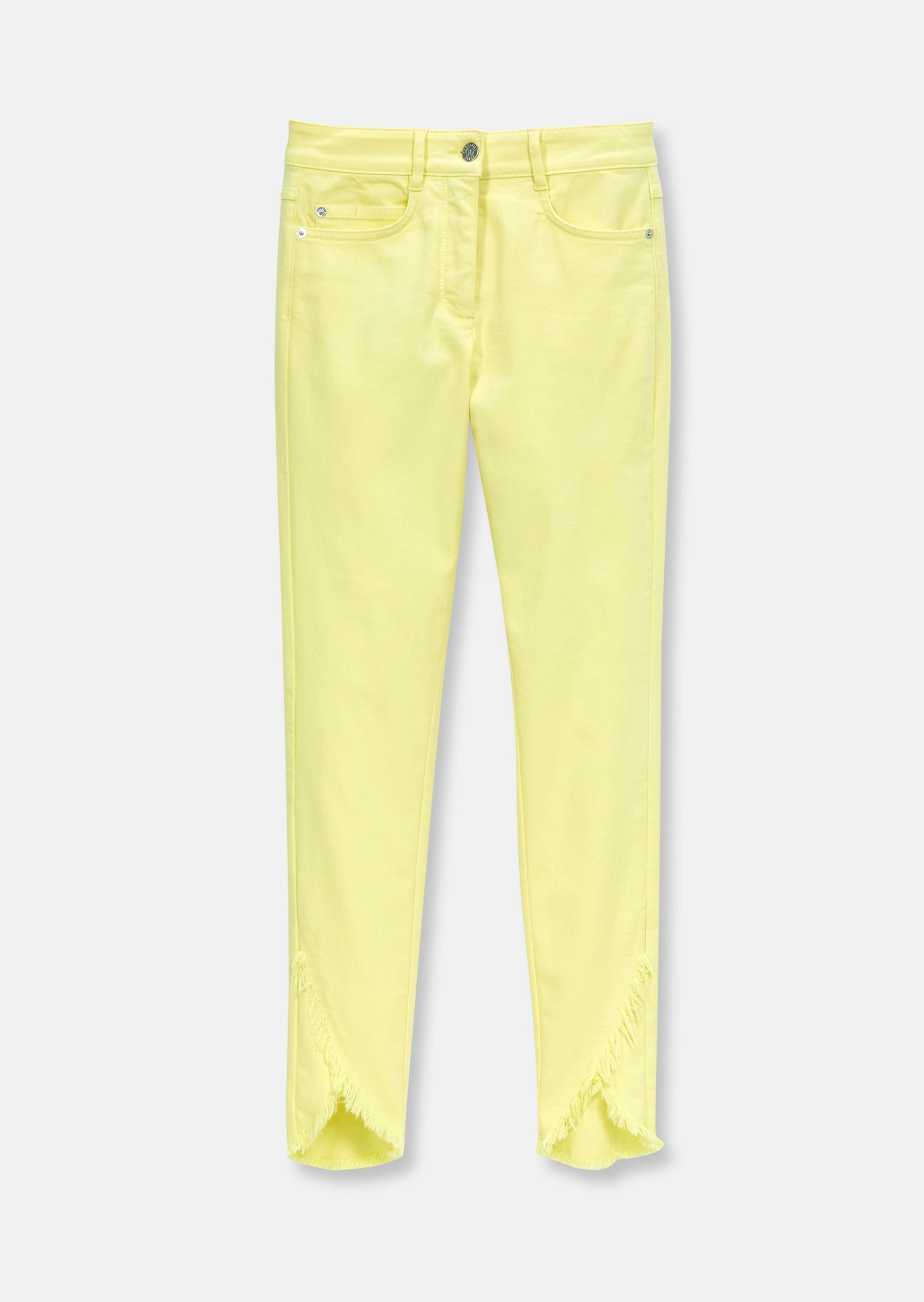 MADELEINE Regular-fit-Jeans "Jeans Verkürzte 5-Pocket-Hose mit Fransen" günstig online kaufen