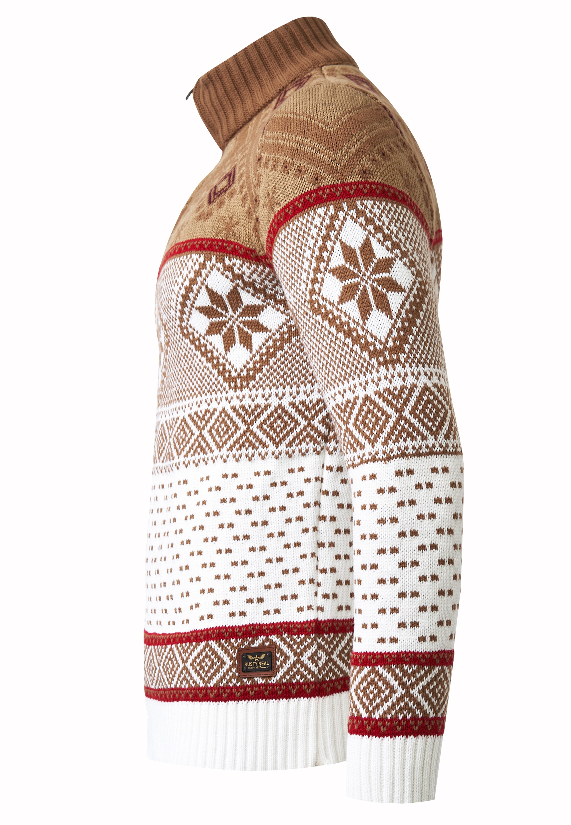 Rusty Neal Strickpullover, mit winterlichem Muster