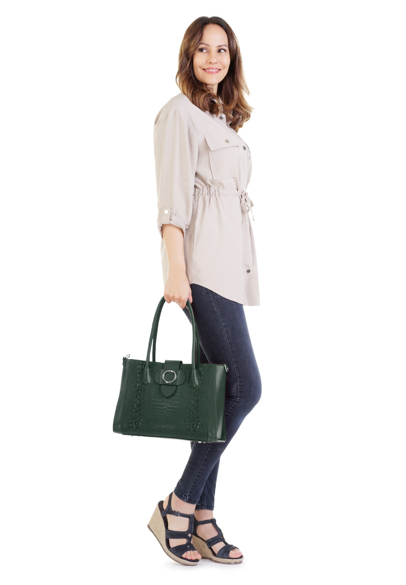 Cluty Shopper echt Leder, Made in Italy günstig online kaufen