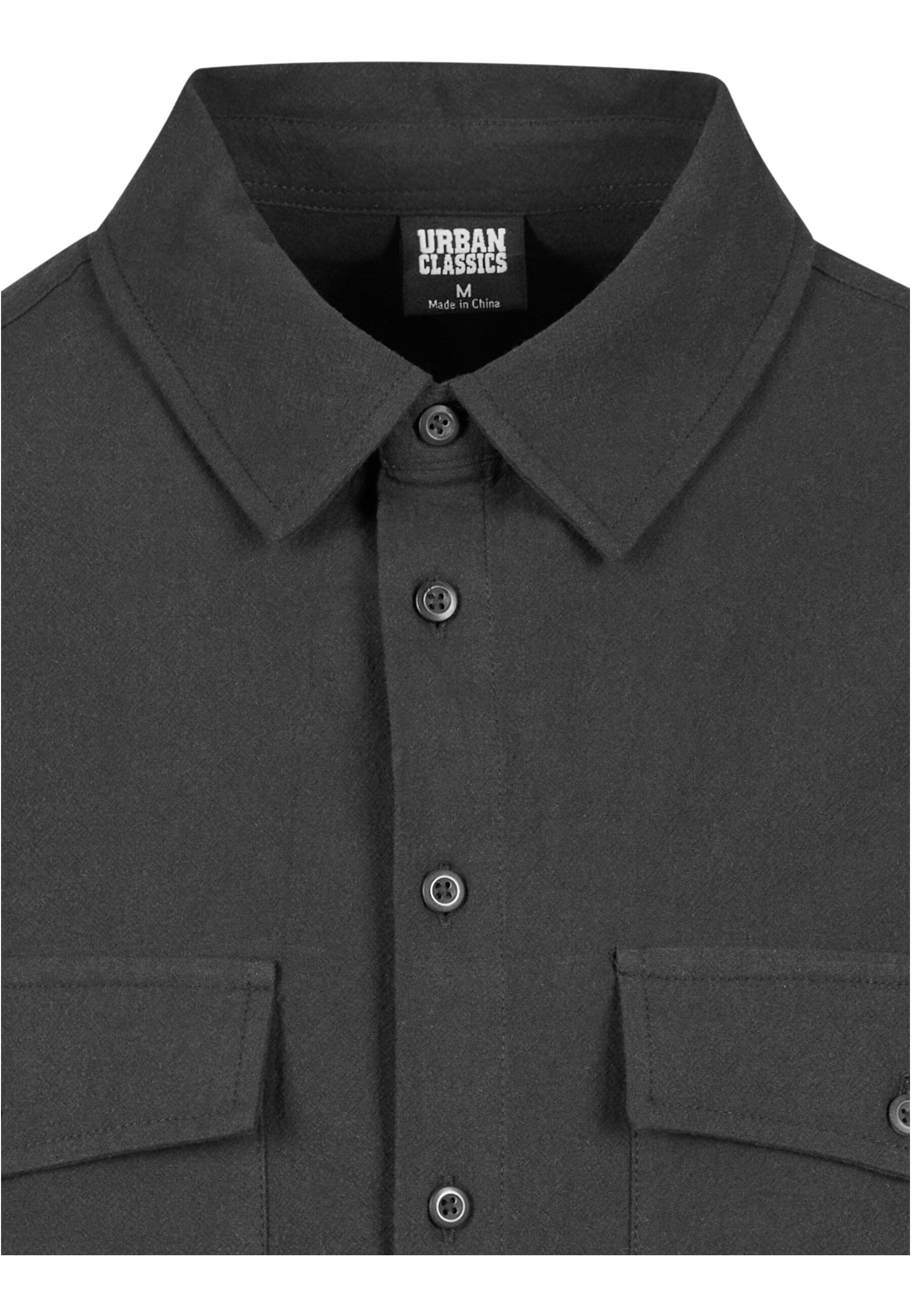 URBAN CLASSICS Langarmhemd »Urban Classics Herren Basic Crepe Shirt«, (1 tlg.)