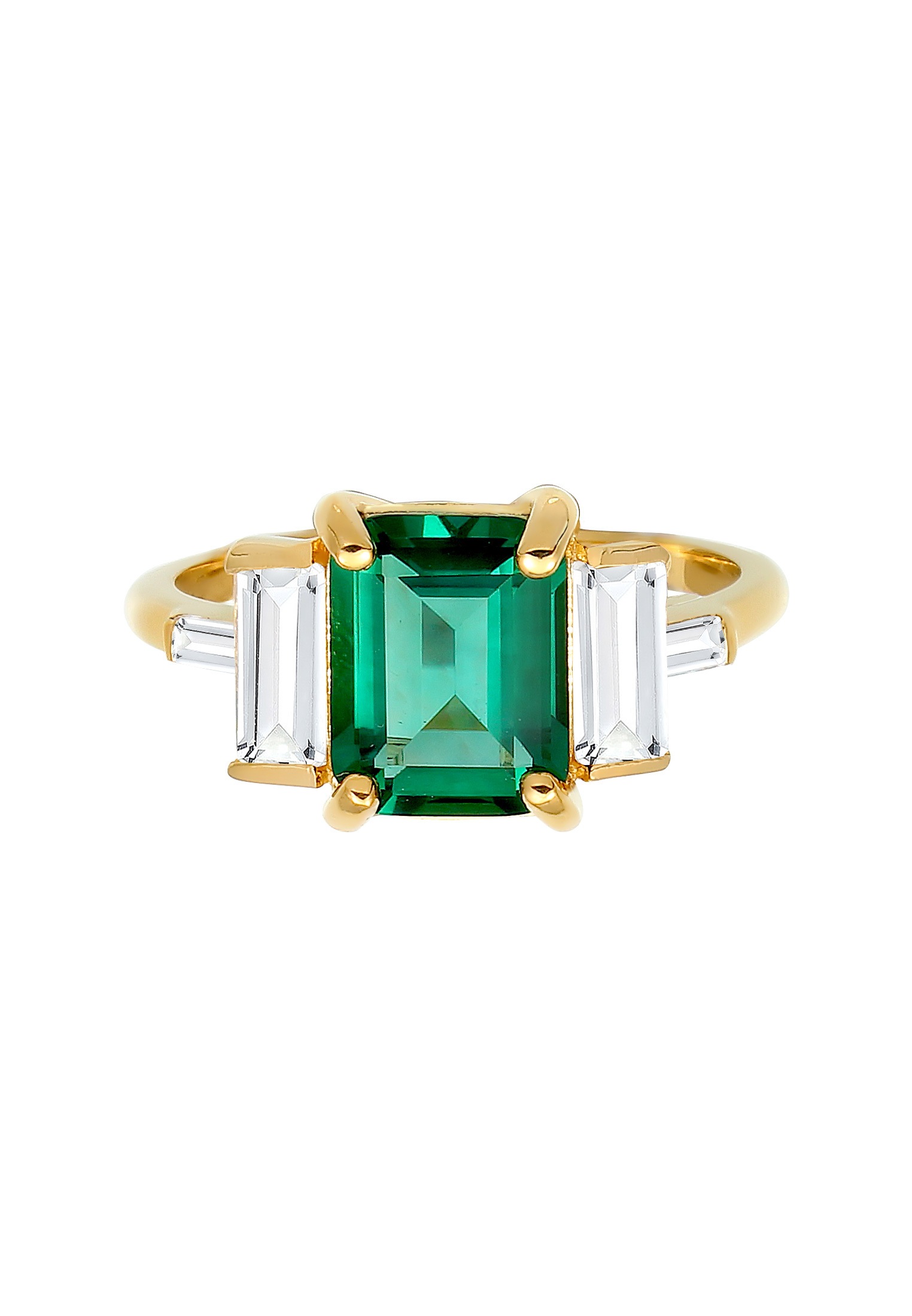 Elli Premium Fingerring »Topas Grün 925 Sterling Silber Gold-plated«