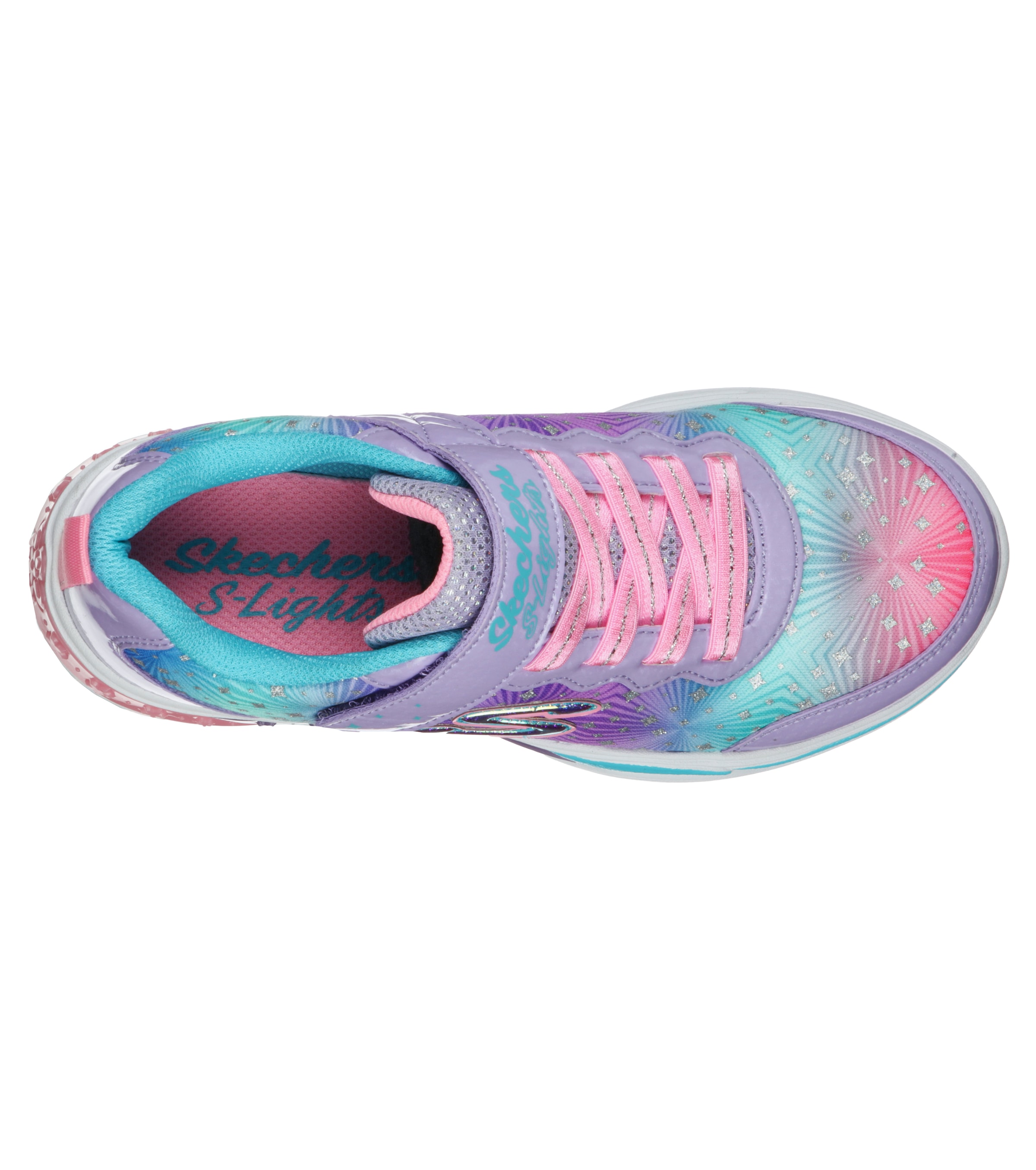 Skechers Kids Sneaker »Blinkschuh POWER PETALS - PAINTED DAISY«, mit cooler Blinkfunktion, Freizeitschuh, Halbschuh, Schnürschuh