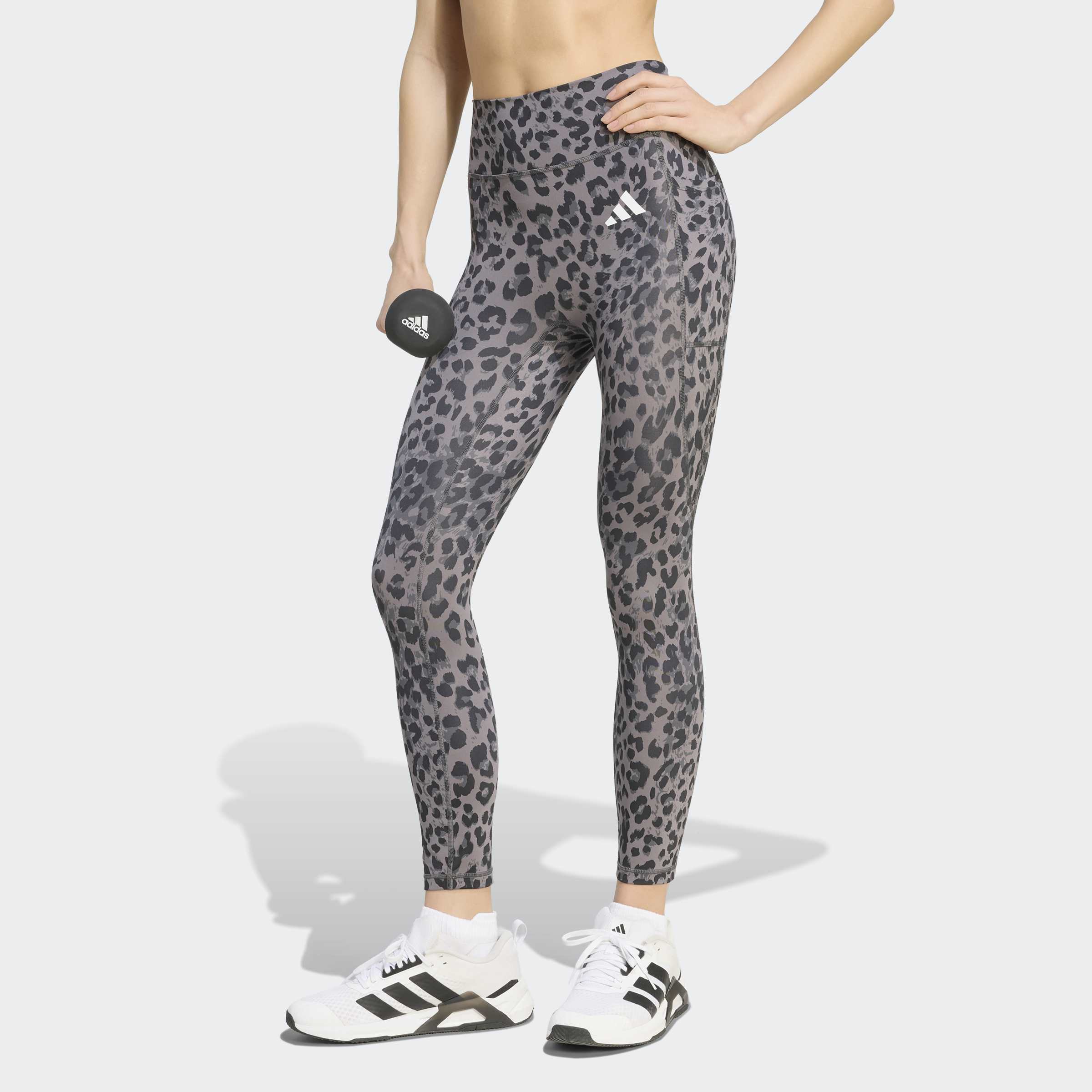 adidas Performance Trainingstights "OPTIME ESSENTIALS 3-STREIFEN LEOPARD 7/8 LEGGINGS"