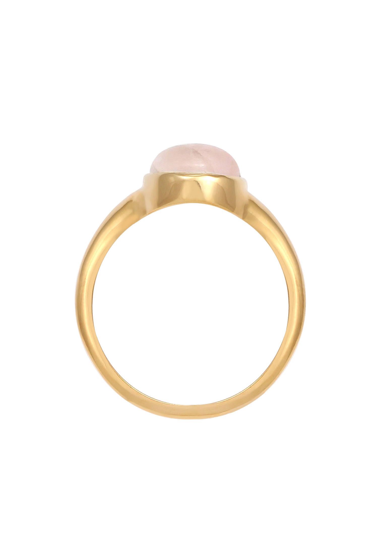 Elli Siegelring »Ring Siegelring Rosa Quarz Edelstein Oval 925 Silber«