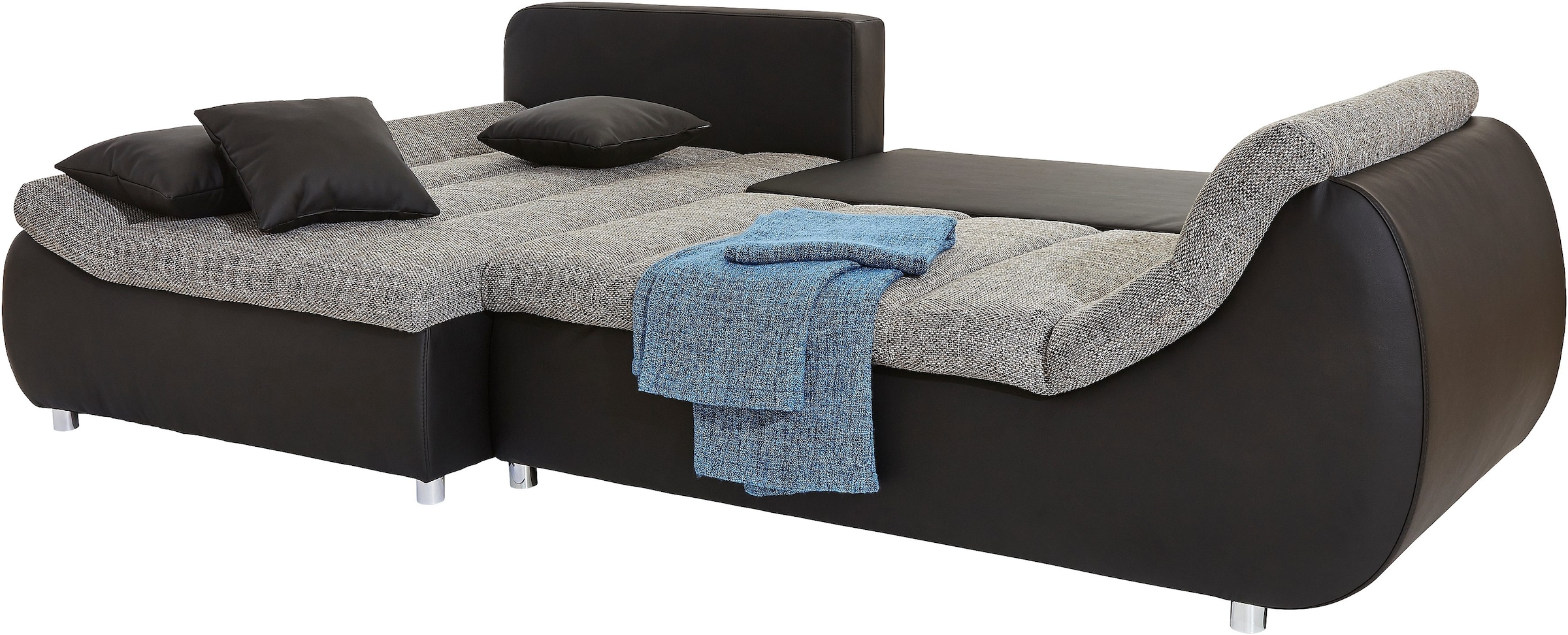 INOSIGN Ecksofa »Imola bequem, aktuelle Steppung im Sitz, L-Form, Breite 270cm«, wahlweise mit Bettfunktion