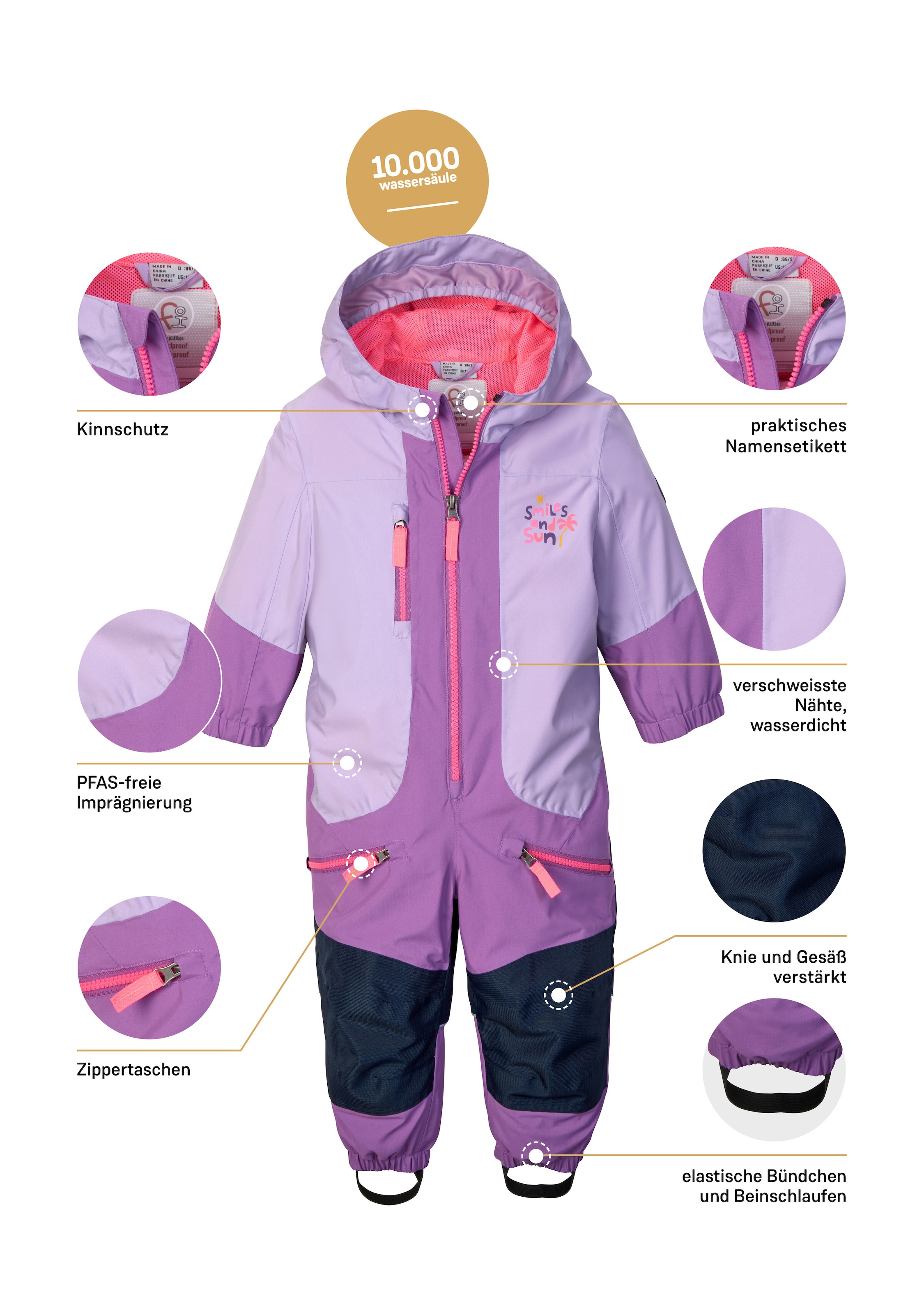 first instinct by killtec Overall »FIOS 21 MNS ONPC«, Wasserdichter, PFAS-freier Kinderoverall mit reflektierenden Details
