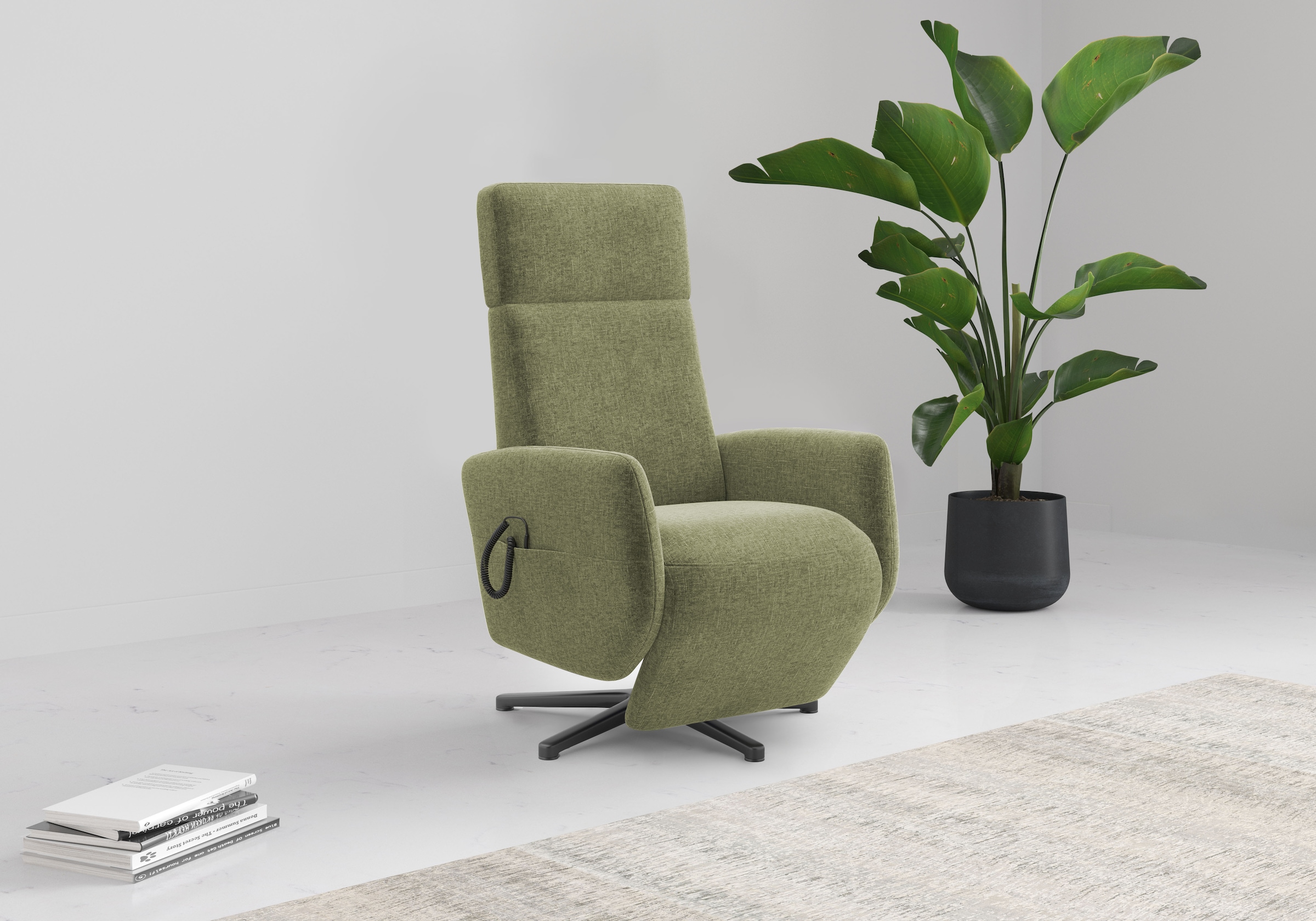 OTTO home TV-Sessel "Rochelle, inkl. Kopfteilverstellung & 360 Drehfunktion" 1 Stk. tlg. wahlweise mit 2 Motoren, Akku & Aufstehhilfe