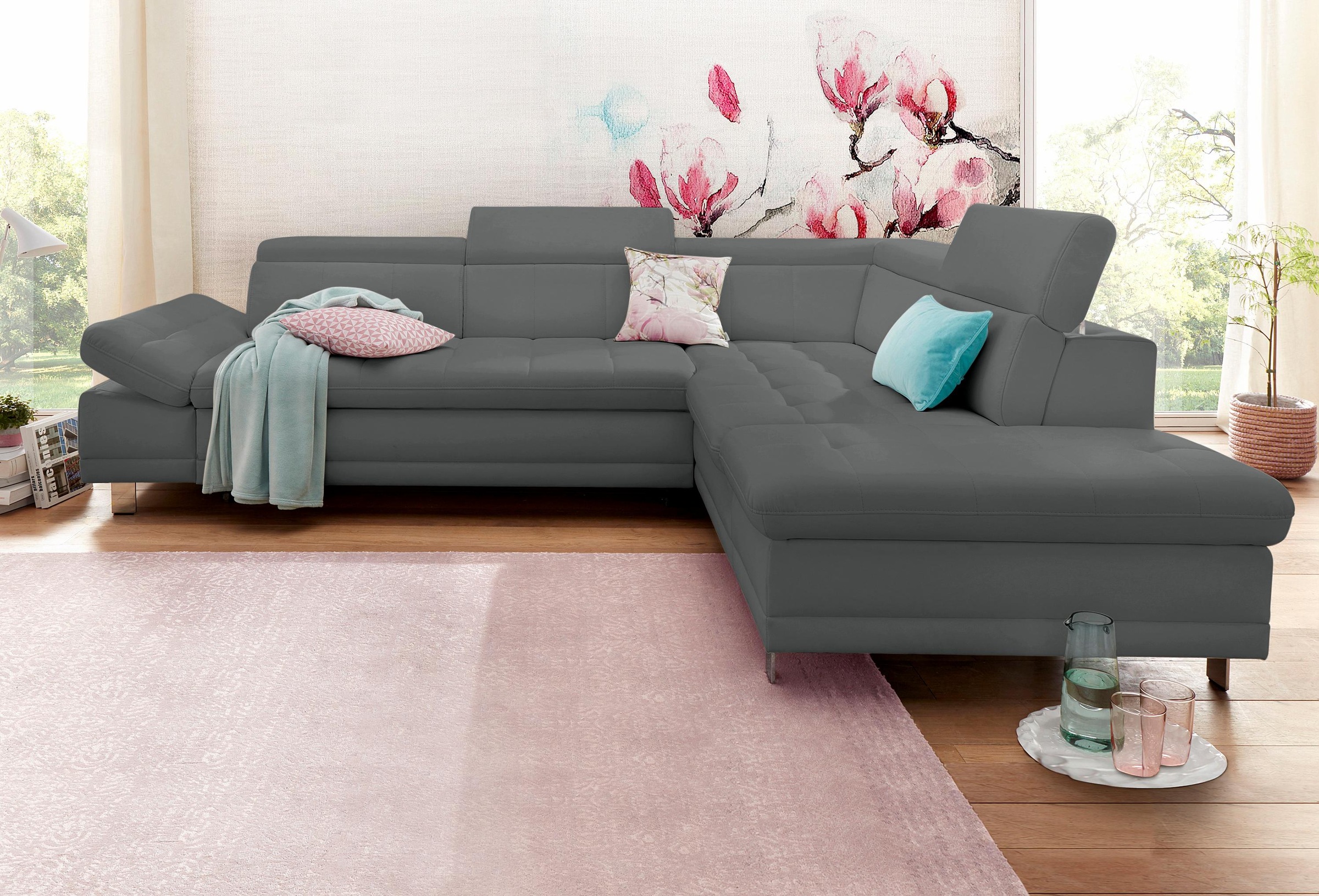 sit&more Ecksofa "Limit L-Form" wahlweise mit Schlaffunktion und Bettkasten