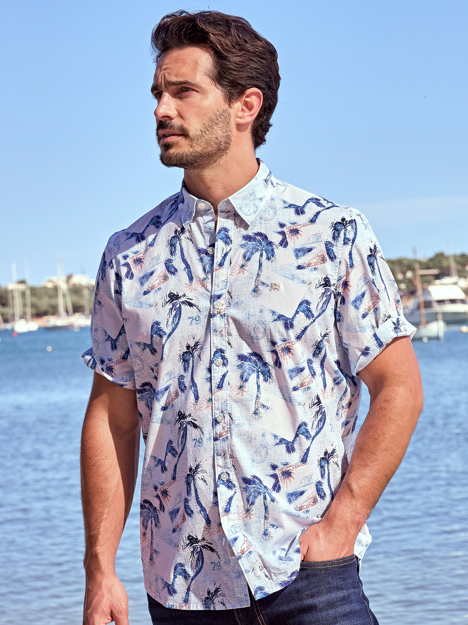 LERROS Kurzarmhemd "Kurzarmhemd mit grafischem Druck" günstig online kaufen