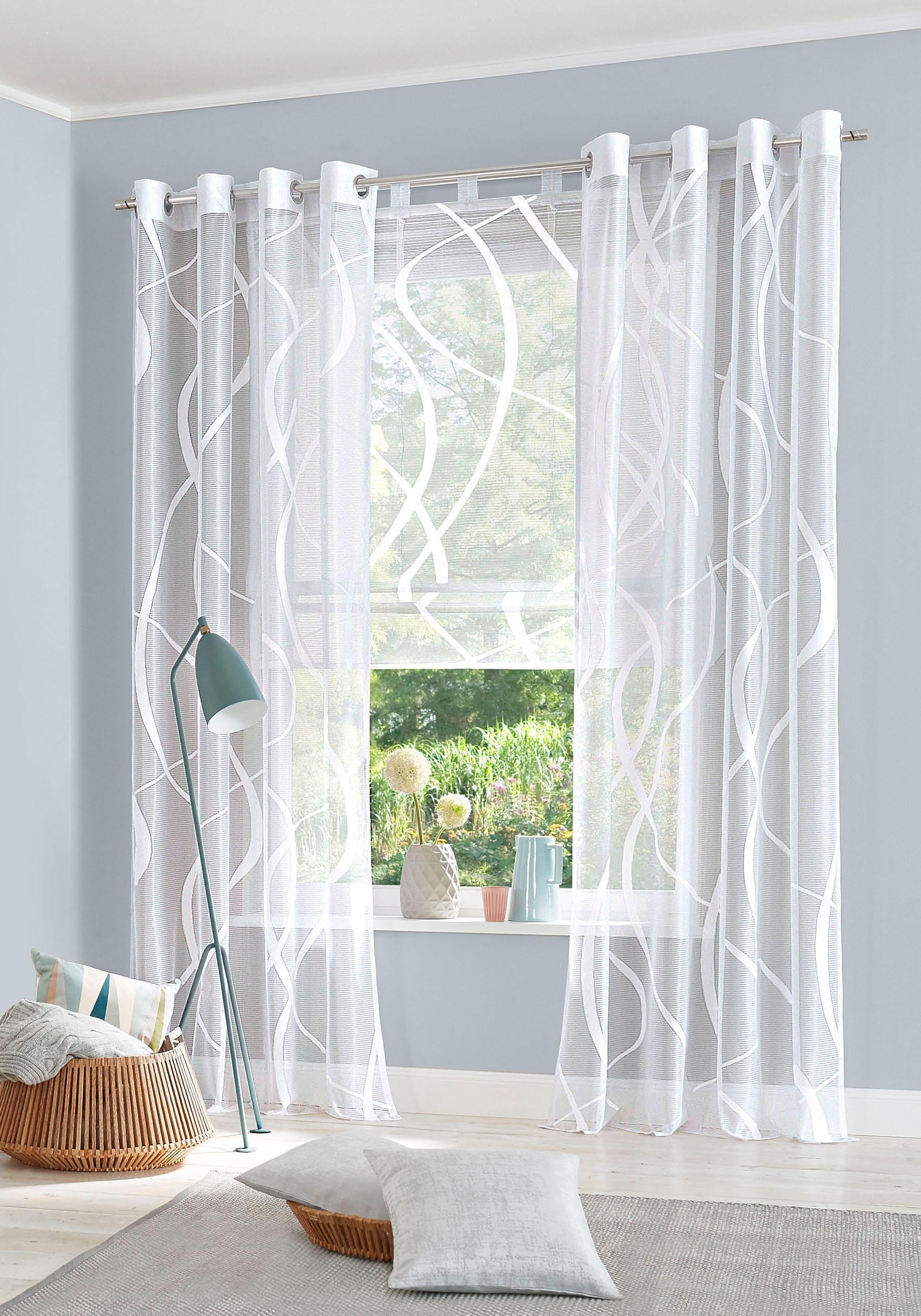 my home Gardine "Cellino" Ösen 2 Stk. tlg. Fertiggardine, 2-er Set, klassis günstig online kaufen