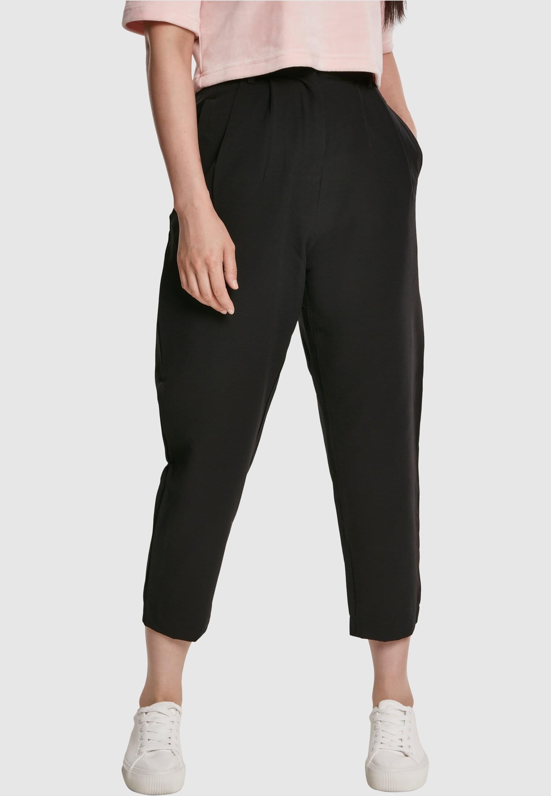 URBAN CLASSICS Stoffhose »Urban Classics Damen Ladies High Waist Cropped Pants«, (1 tlg.)
