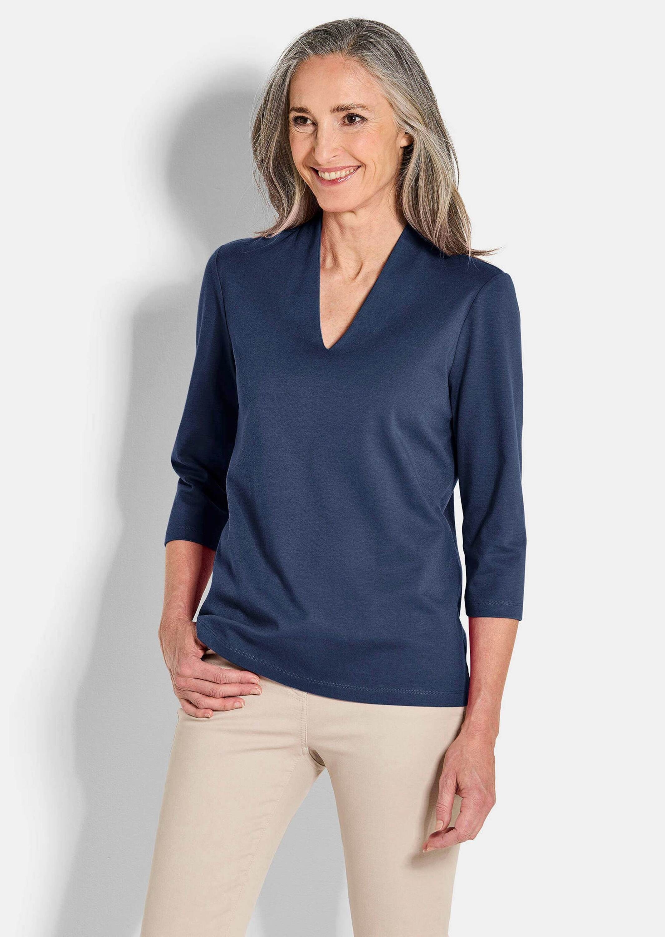 GOLDNER Kurzarmshirt »Kurzgröße Basic-Shirt aus Interlock-Jersey«