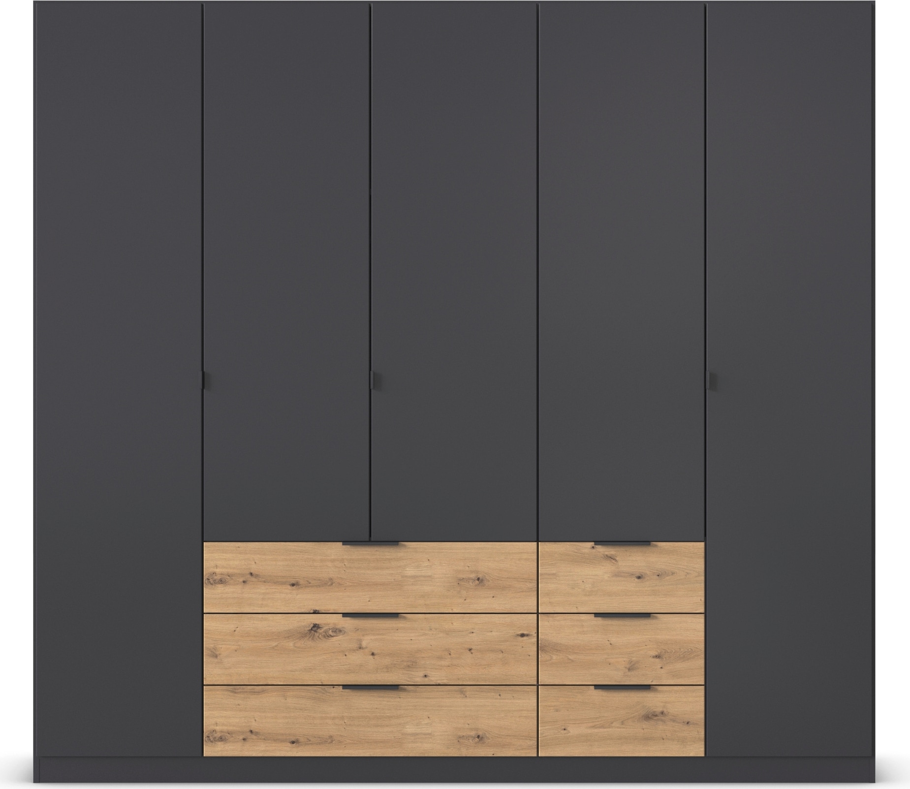 rauch Drehtürenschrank »Kleiderschrank Schrank Garderobe Schlafzimmerschrank DAVOA«, mit farblich abgesetzten Schubkästen in Eiche Artisan MADE IN GERMANY
