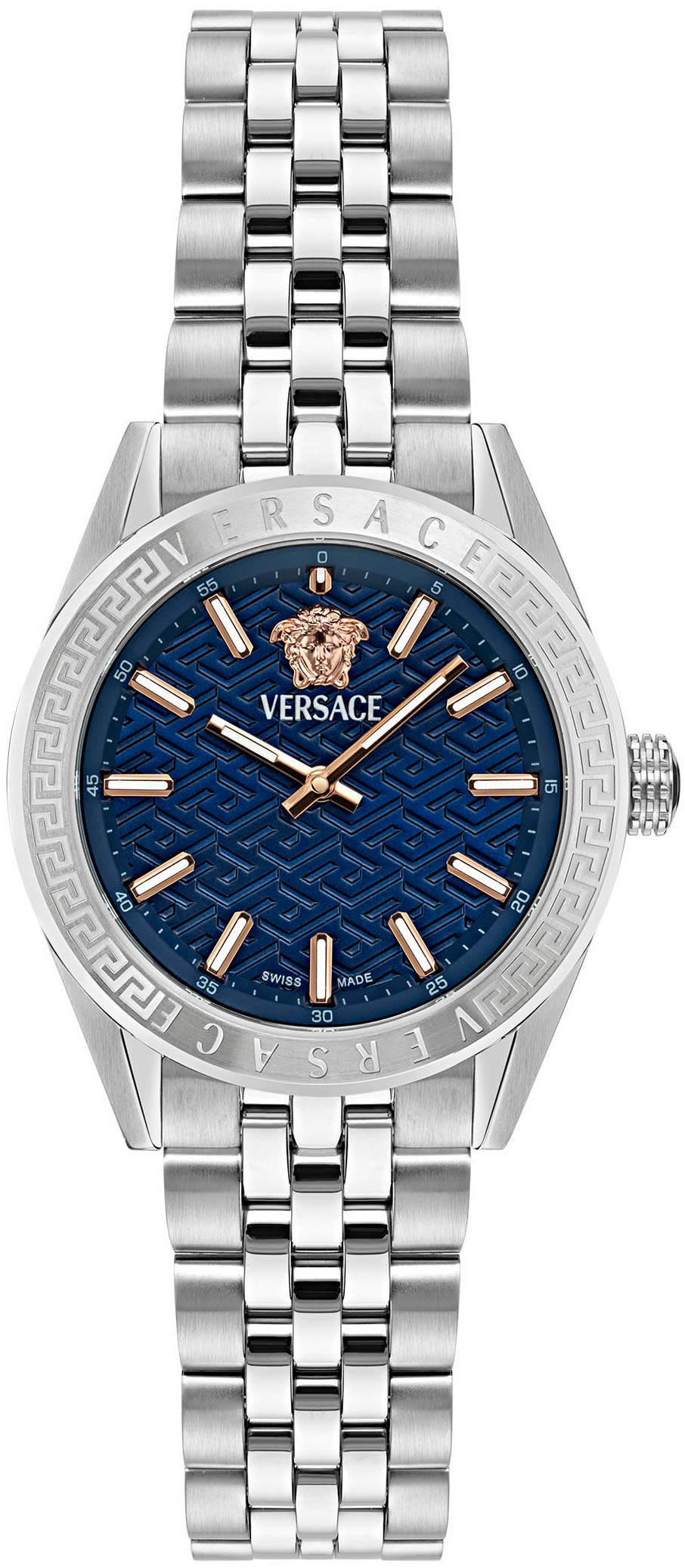 Versace Quarzuhr »V-CODE«, Armbanduhr, Damenuhr, Saphirglas, Swiss Made, Leuchtindizes, analog