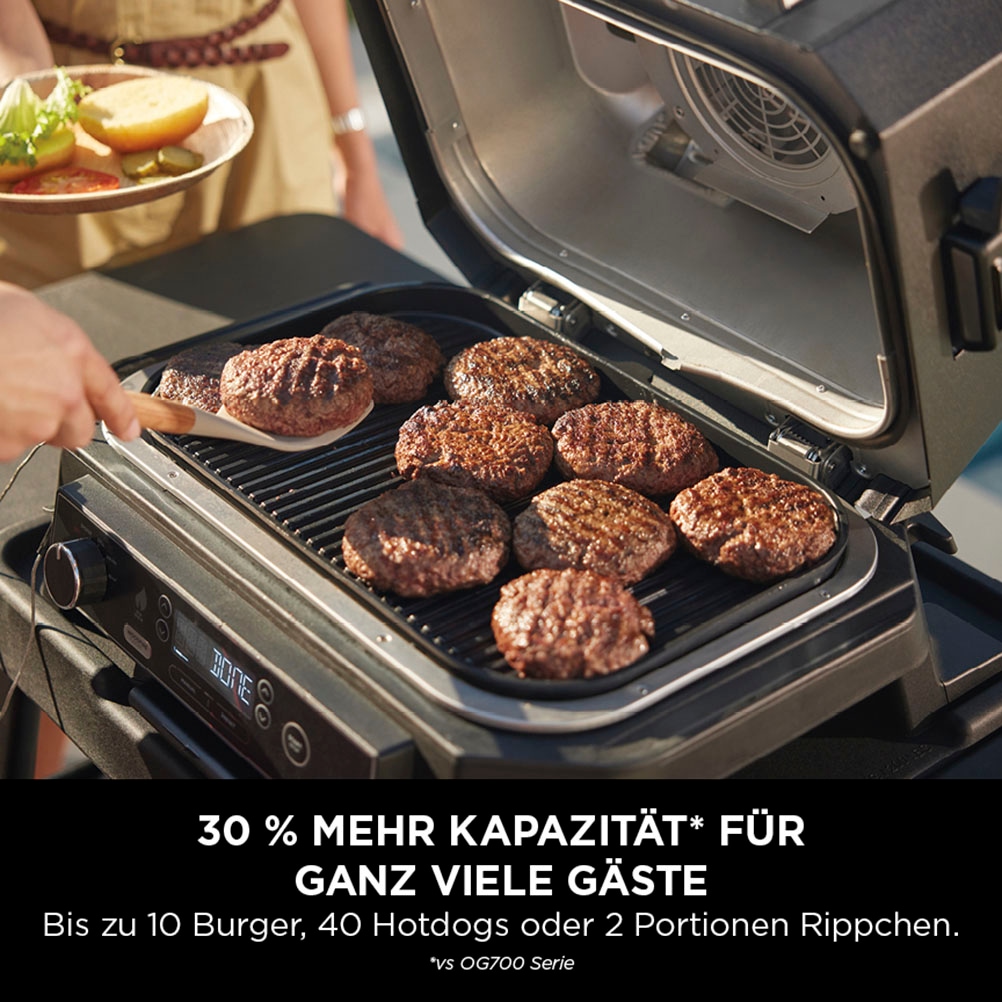 NINJA Elektrogrill »Woodfire OG850EU«, 1700 W, Outdoor Grill, Smoker und Heißluft-Fritteuse