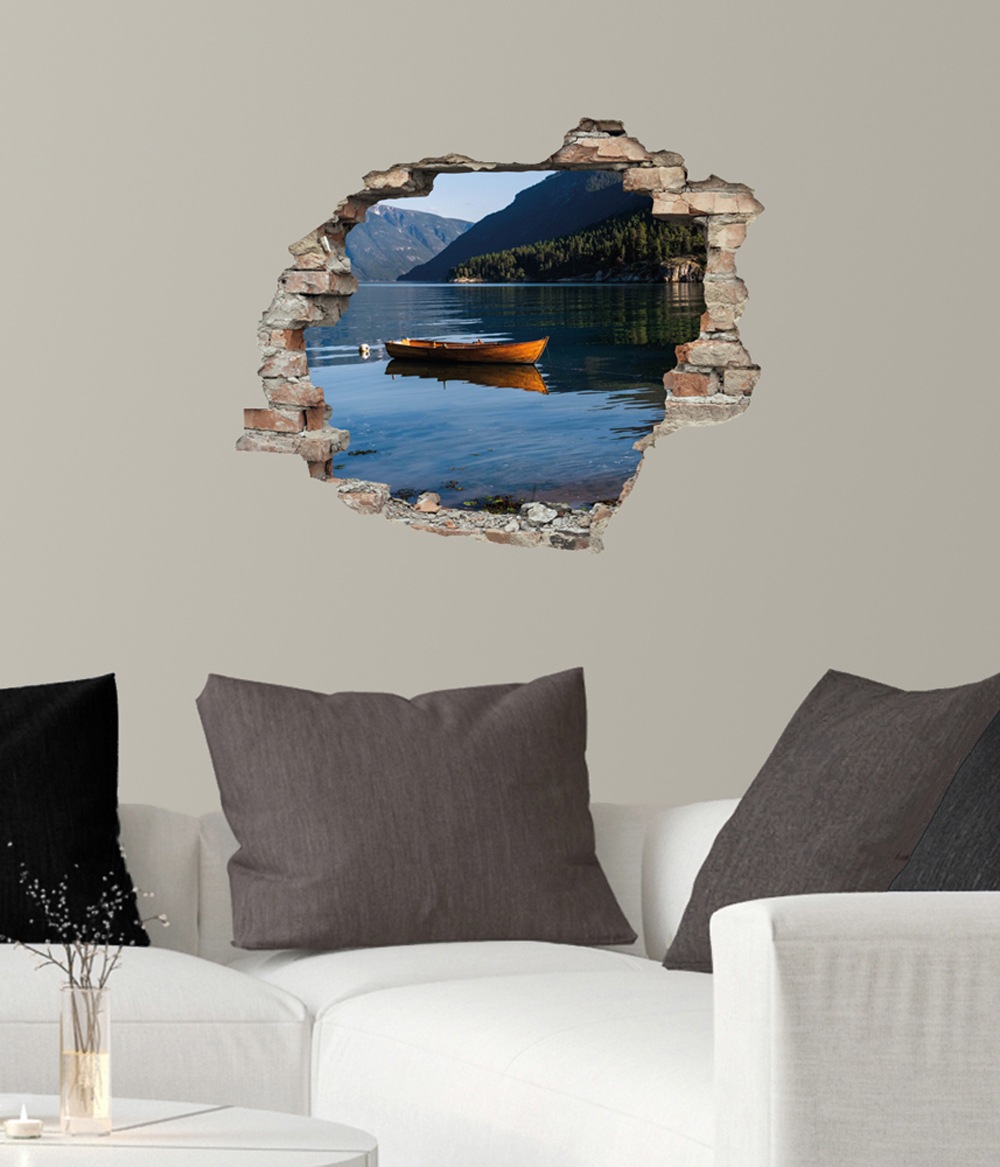 queence Wandtattoo »See«, (1 St.), Wandsticker, Wandbild, selbstklebend, 3D, Wanddurchbruch