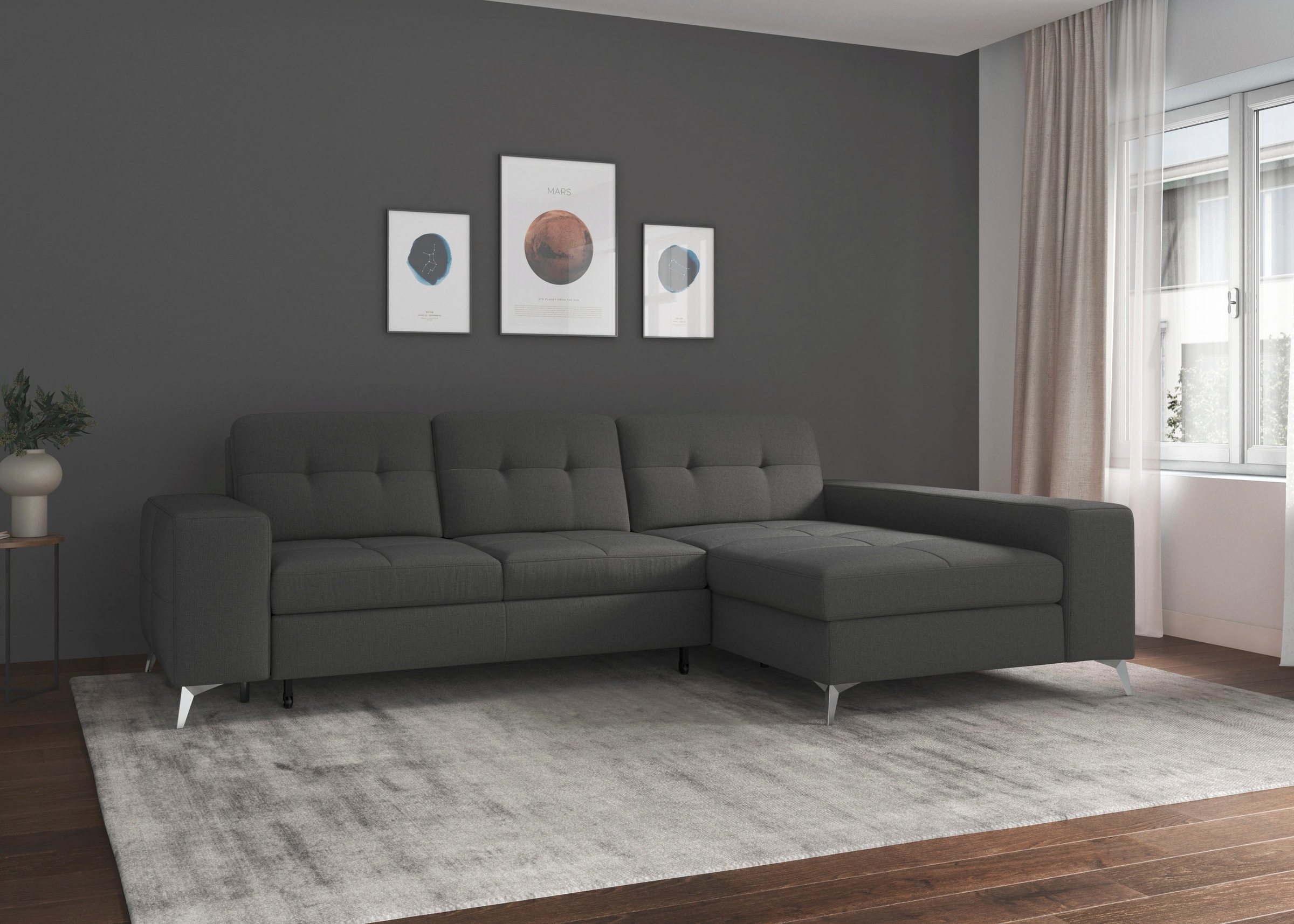 sit&more Ecksofa "Baviene L-Form", inklusive Sitztiefenverstellung und Fede günstig online kaufen
