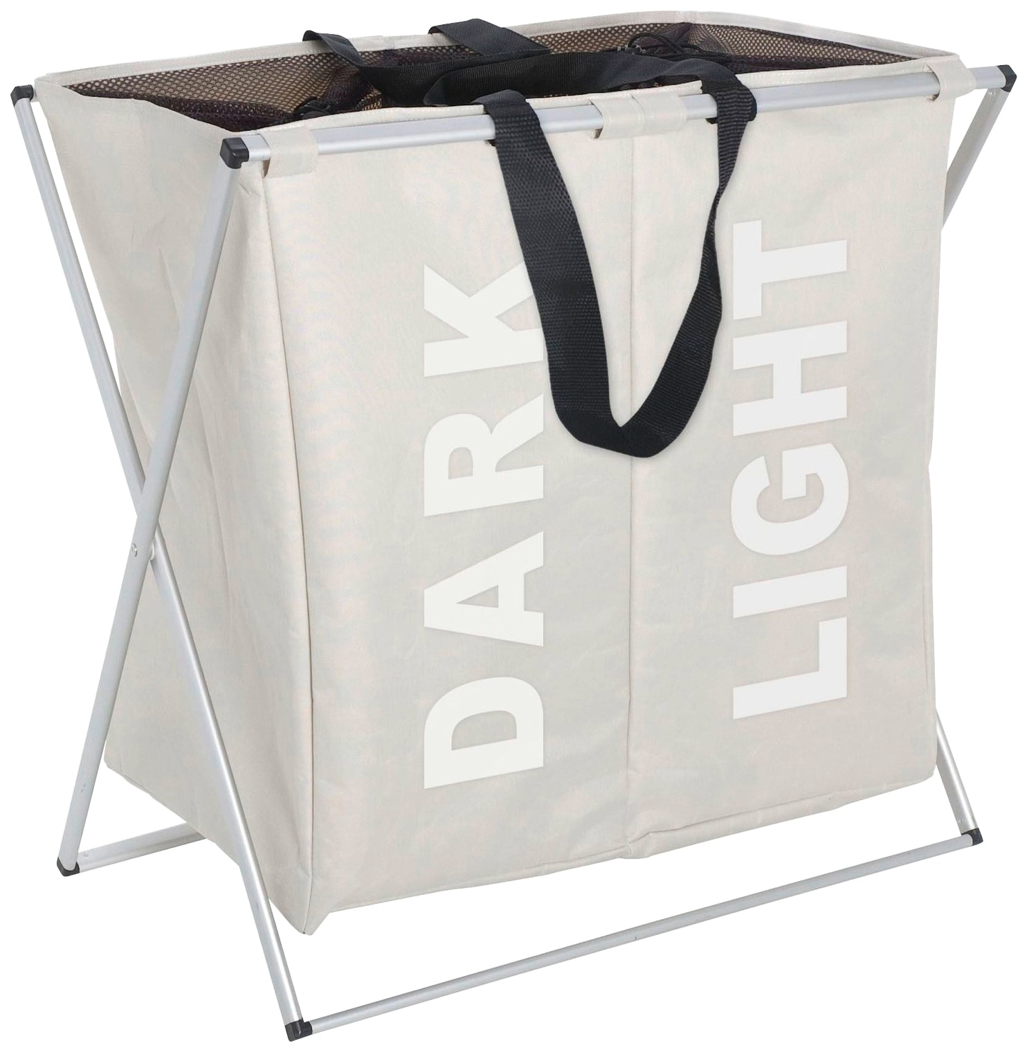 WENKO Wäschekorb "Duo Beige" beige, 2-tlg. Aufteilung günstig online kaufen