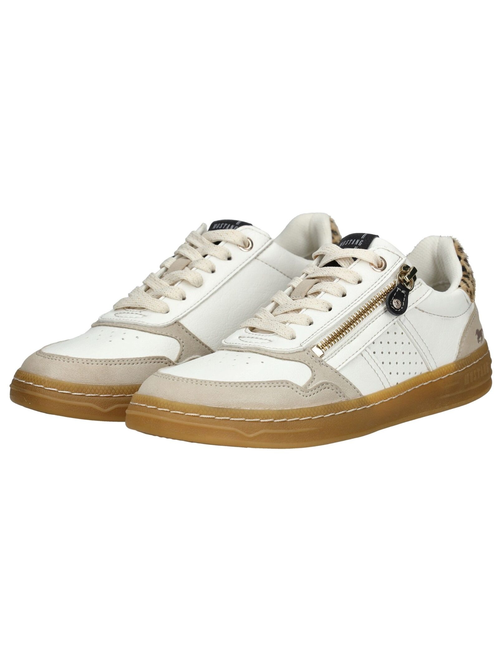 Sneaker MUSTANG SHOES "Mustang Shoes Sneaker Lederimitat", Damen, Gr. 41, grau (ice), Lederimitat, Schuhe Sneaker 3