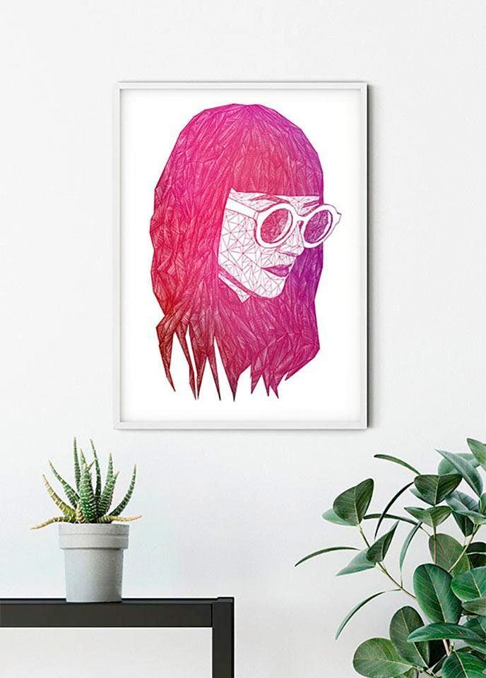 Komar Bild »Grid Pink«, Porträts, (1 St.), Wandbild zur Dekoration - ohne Rahmen