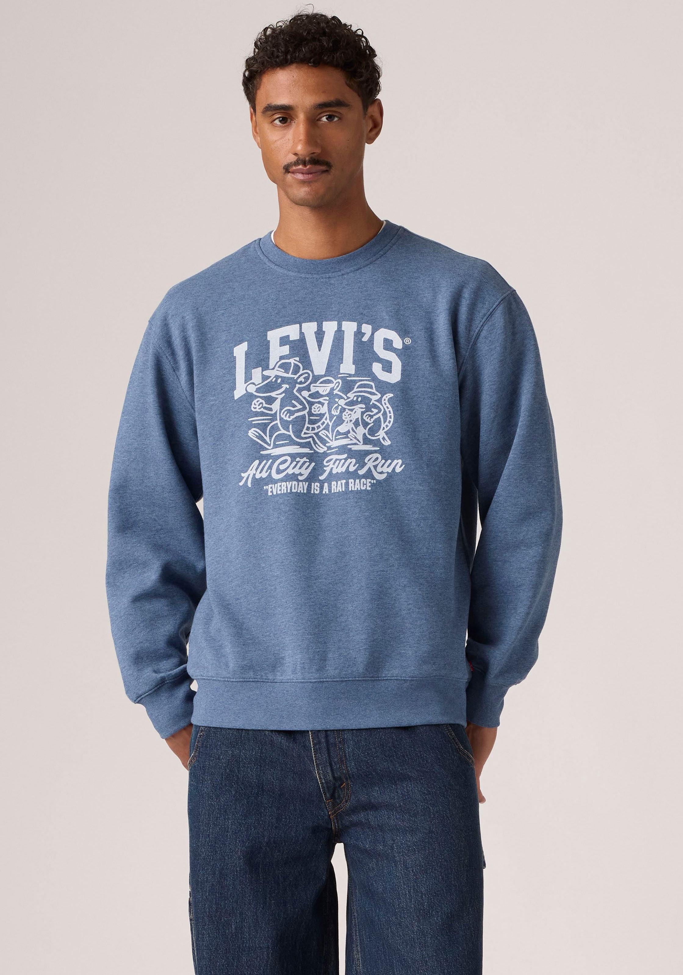 Levis Sweatshirt "RELAXD GRAPHIC CREW", Ärmelabschluss und Saum mit angesetzten elastischen Bündchen