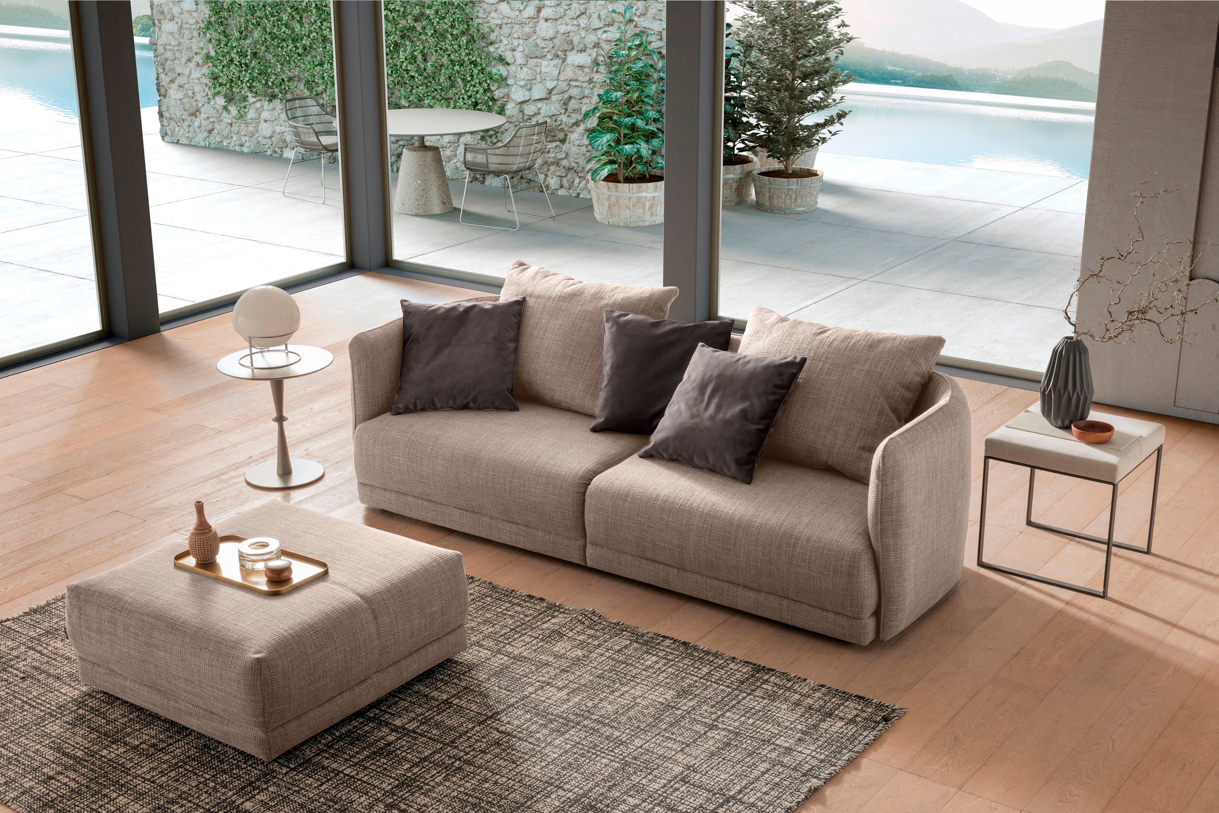 designwerk Hocker "New York, anmutender Designhocker", in hochwertiger Vera günstig online kaufen
