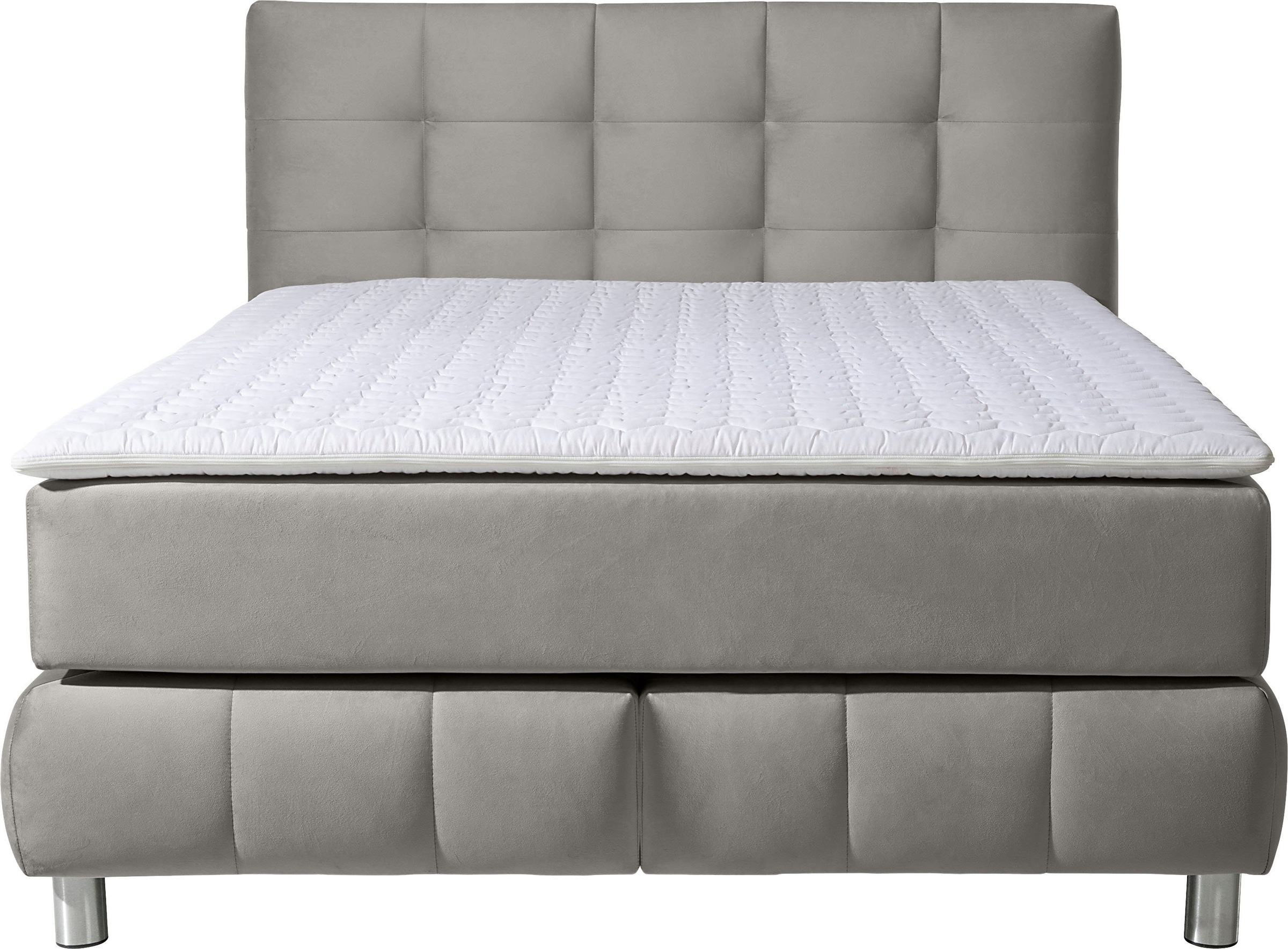 andas Boxspringbett »Salo XXL«, in Samtoptik oder Struktur, 6 Breiten in Überlänge 220cm, 4 Härtegrade
