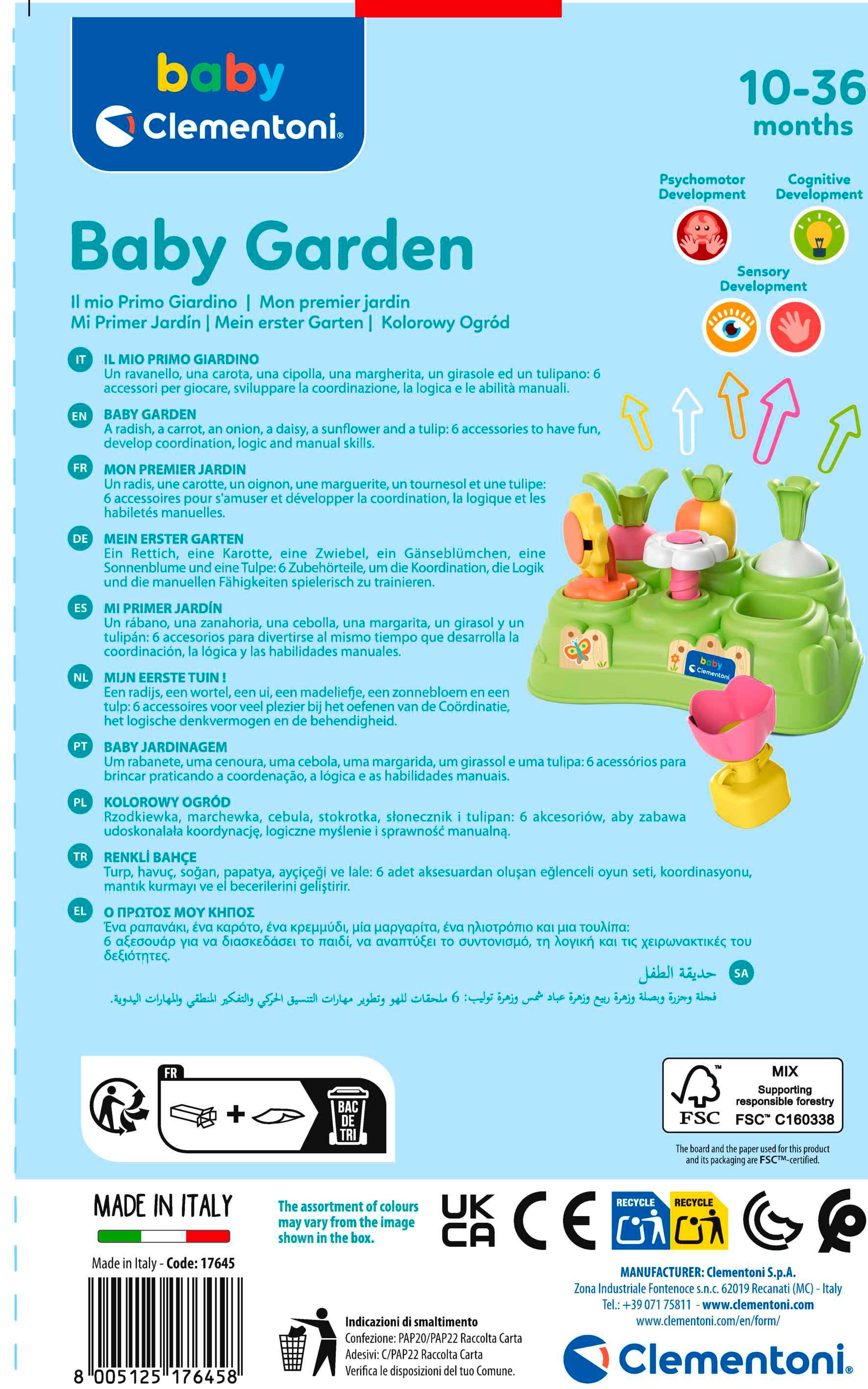 Clementoni® Steckspielzeug »Baby Clementoni, Mein erster Garten« Made in Europe