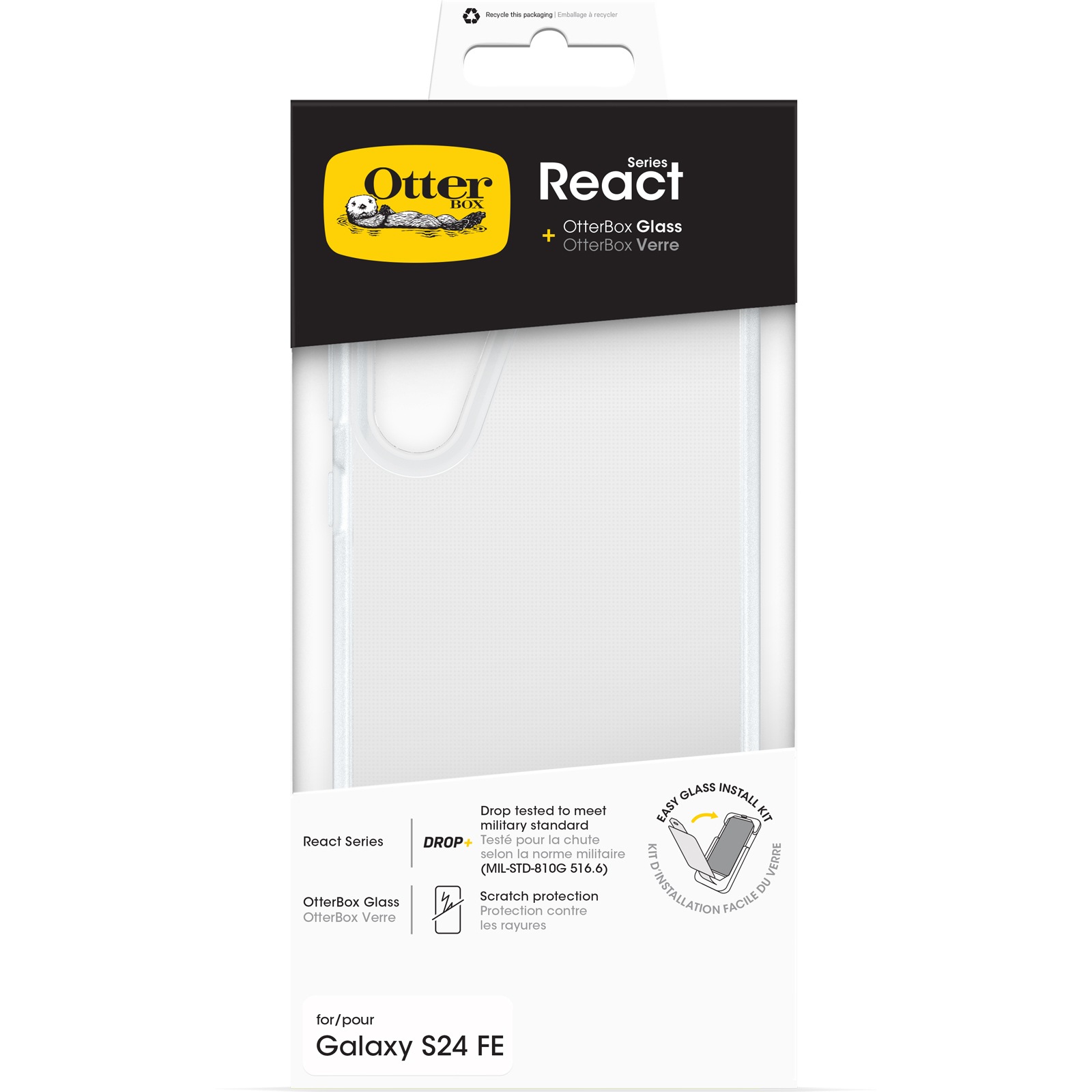 Otterbox Handyhülle »React + Glass für Samsung Galaxy S24 FE«, Backcover, Schutzhülle, Handyschutzhülle, Case, Schutzcase, stoßfest