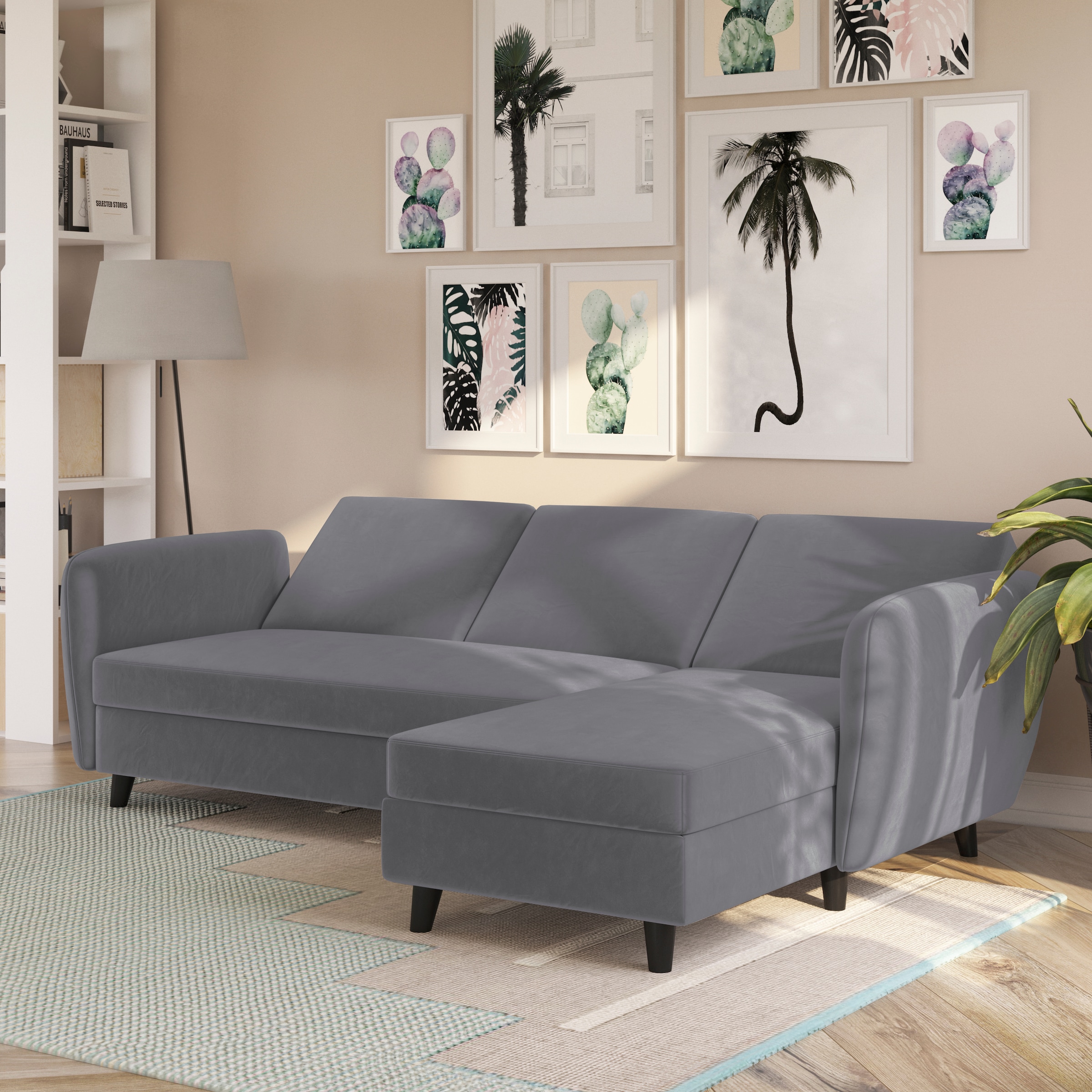 Dorel Home Ecksofa »Perry, L-Form,«, Rückenlehne, verschiedene Farbvarianten, Sitzhöhe 43 cm, Breite 219 cm