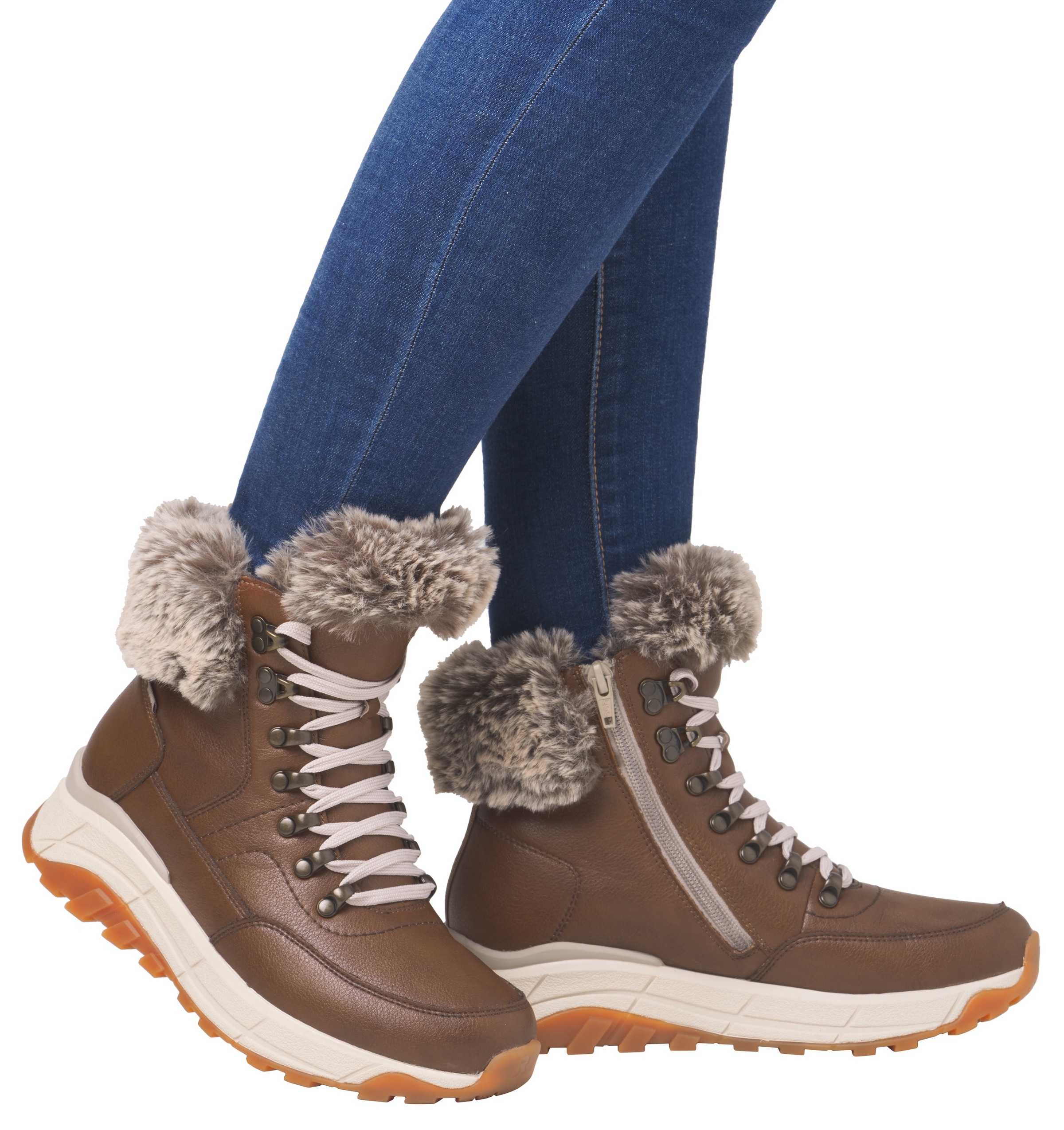 Rieker EVOLUTION Winterboots, Hightop Sneaker, Schnürboots, Winterschuh mit Lammwollfutter