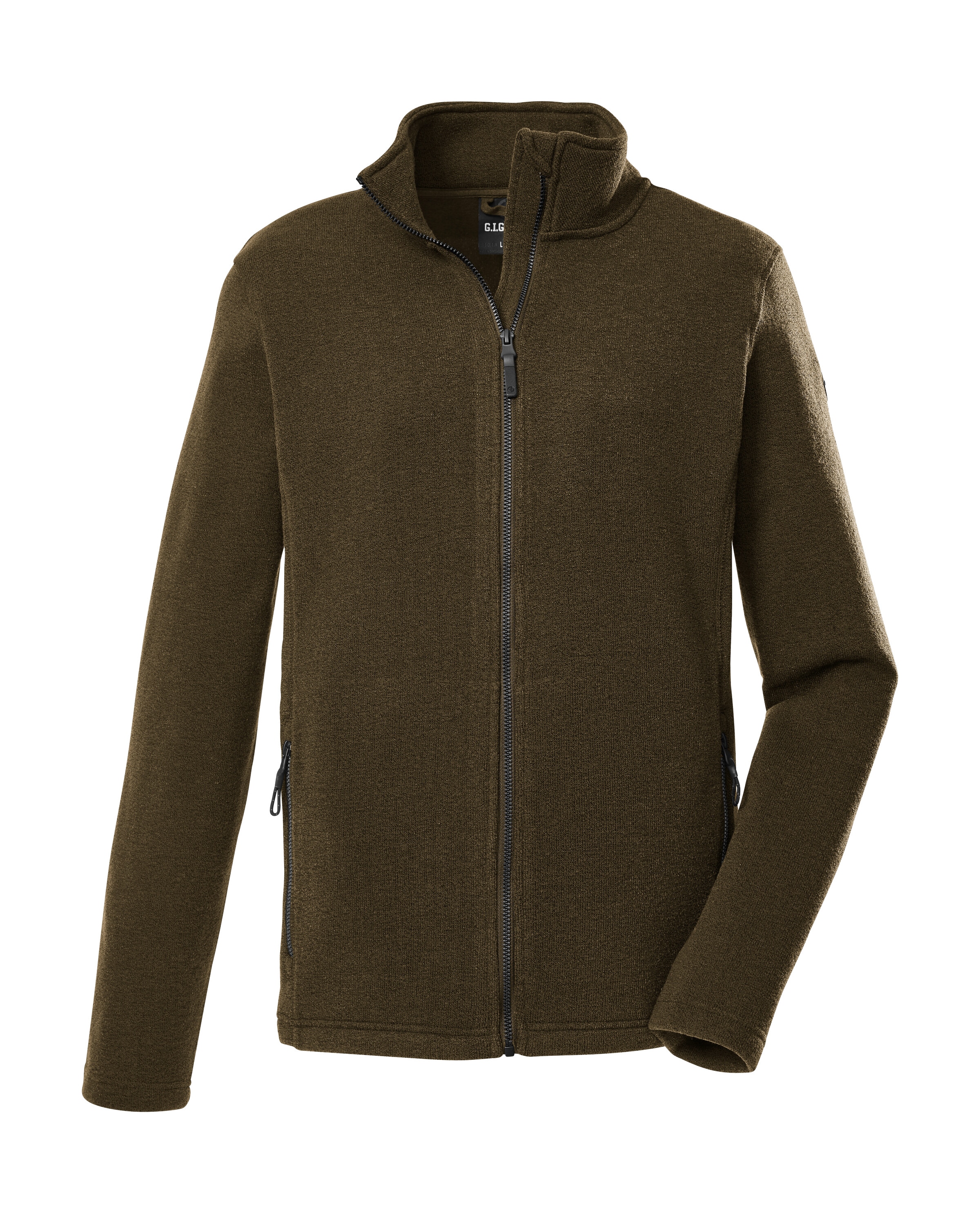 G.I.G.A. DX by killtec Fleecejacke "GW 81 MN KNTFLC JCKT" Strickfleecejacke, Melange-Optik, Zipper-Taschen, Kinnschutz