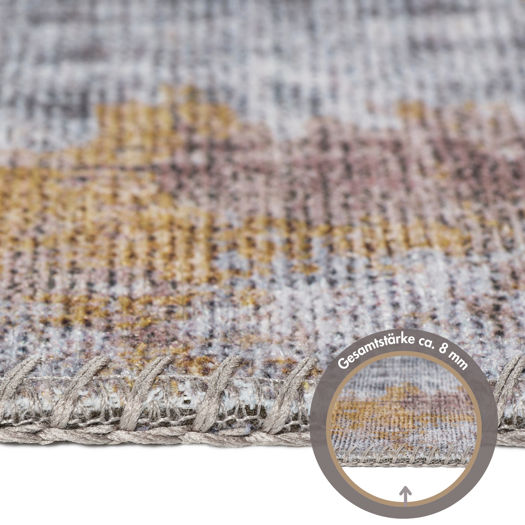 LUXOR living Teppich »Prima rund«, rechteckig, 7 mm Höhe, Kurzflor, bedruckt, modernes Design, auch als Läufer erhältlich