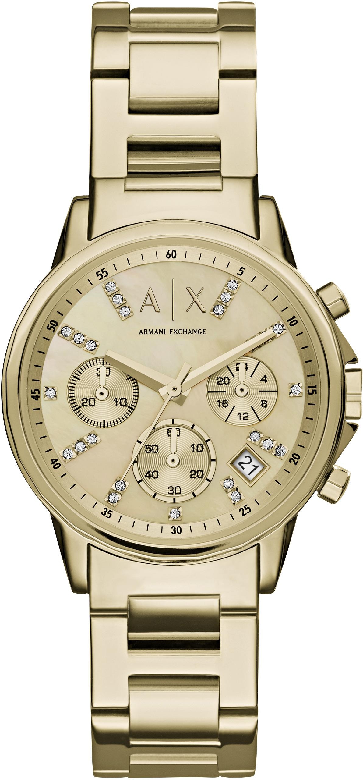 Chronograph »AX4327«, Quarzuhr, Armbanduhr, Damenuhr, Stoppfunktion, 12/24-Std.-Anzeige