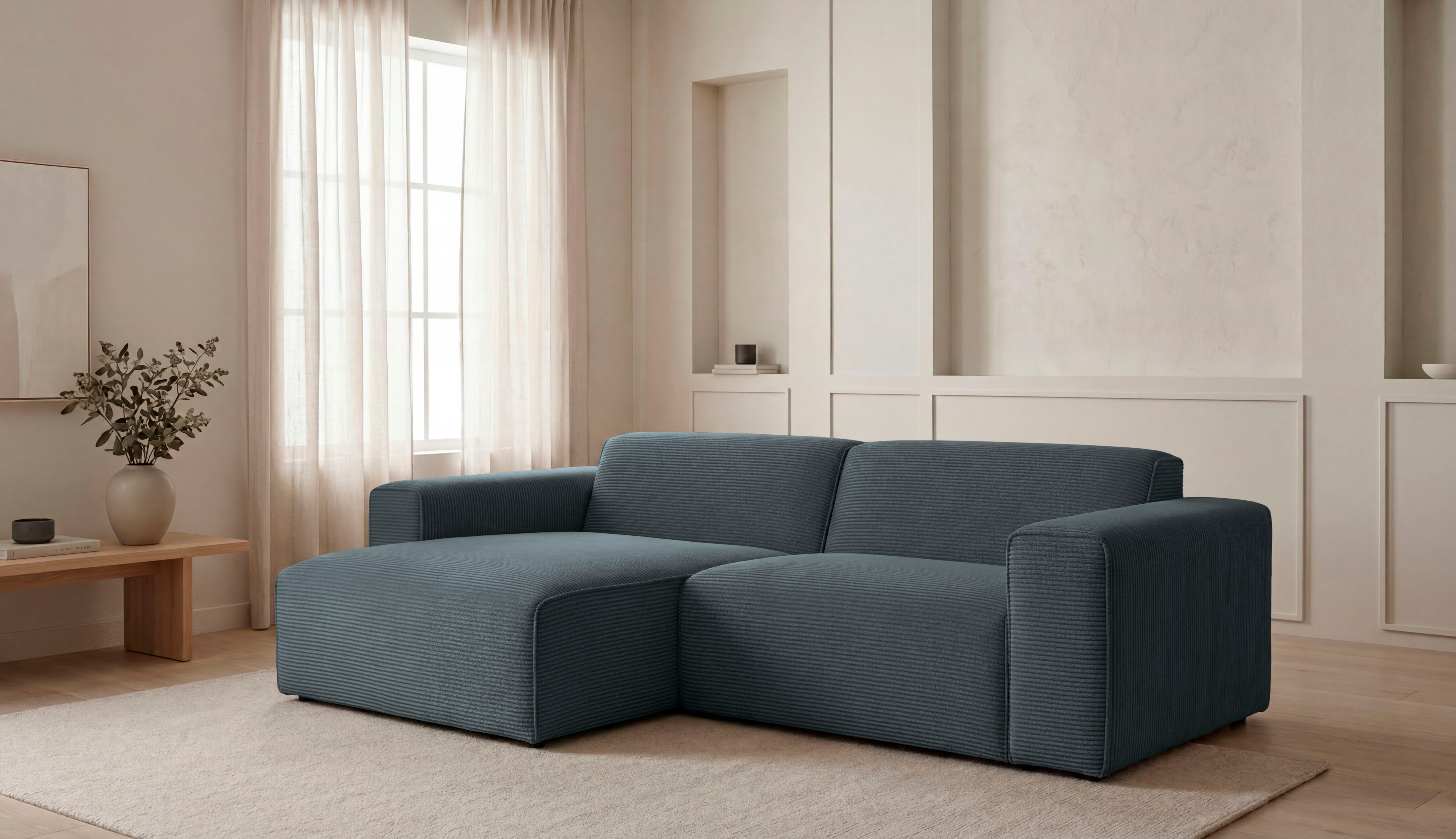 OTTO home Ecksofa "Clayton Breite 247 cm, L-form" in einem trendigen Cord-Bezug, verschiedene Kombinationen verfügbar