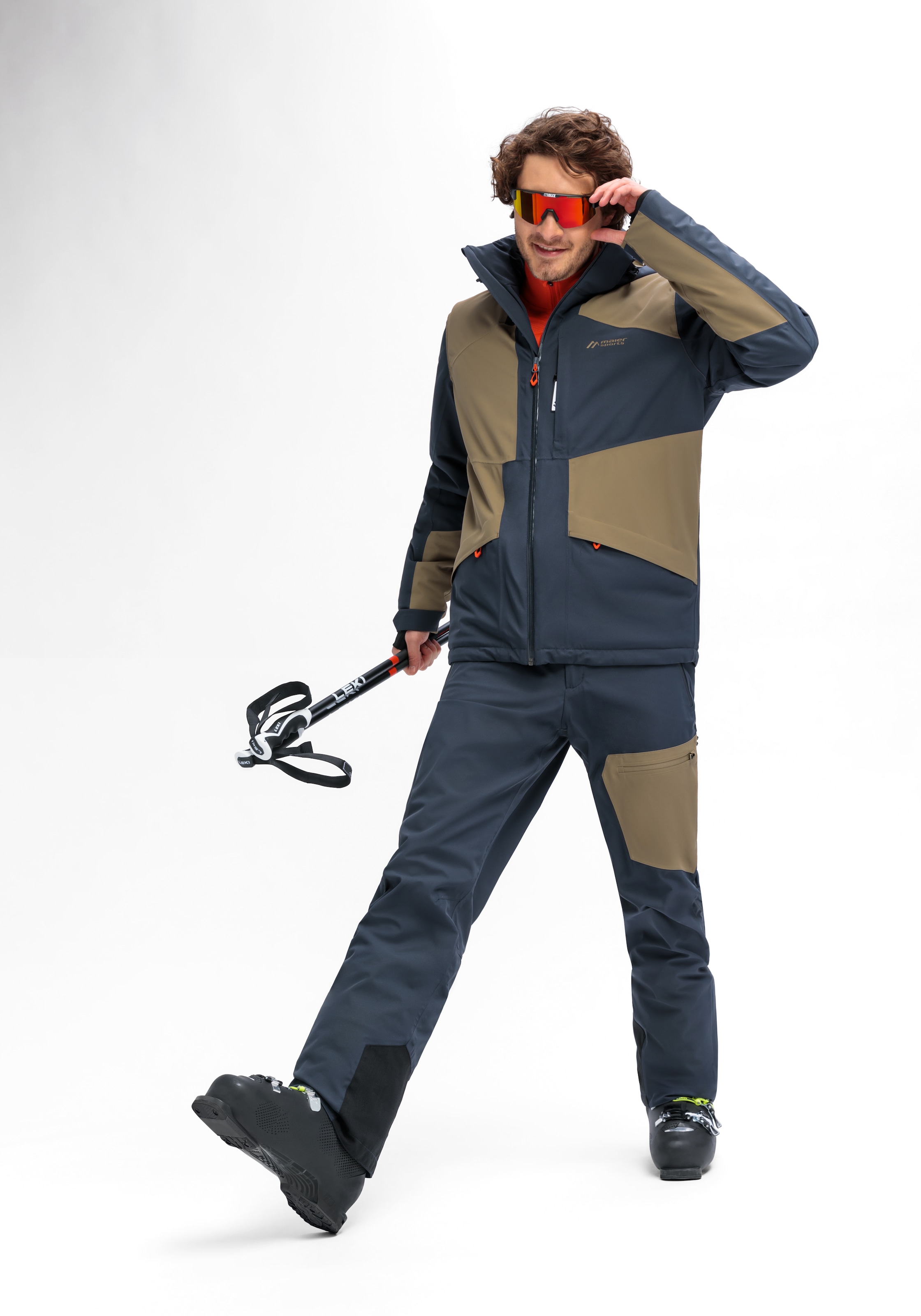 Maier Sports Skijacke »Bukovel«, Herren Winterjacke mit RV-Taschen und Kapuze, wasserdicht