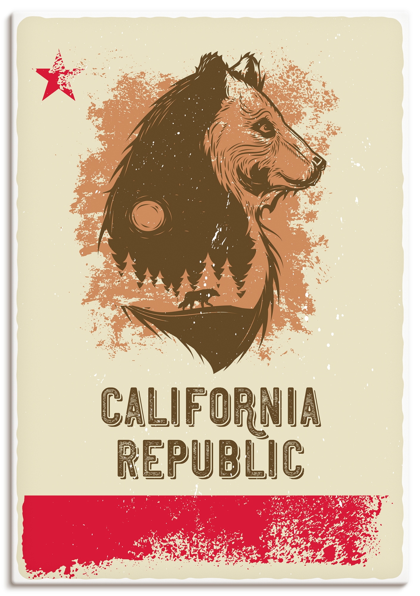 Artland Wandbild "Kalifornische Republik" 1 Stk. tlg. als Alubild, Leinwandbild, Poster, Wandaufkleber in verschied. Größen