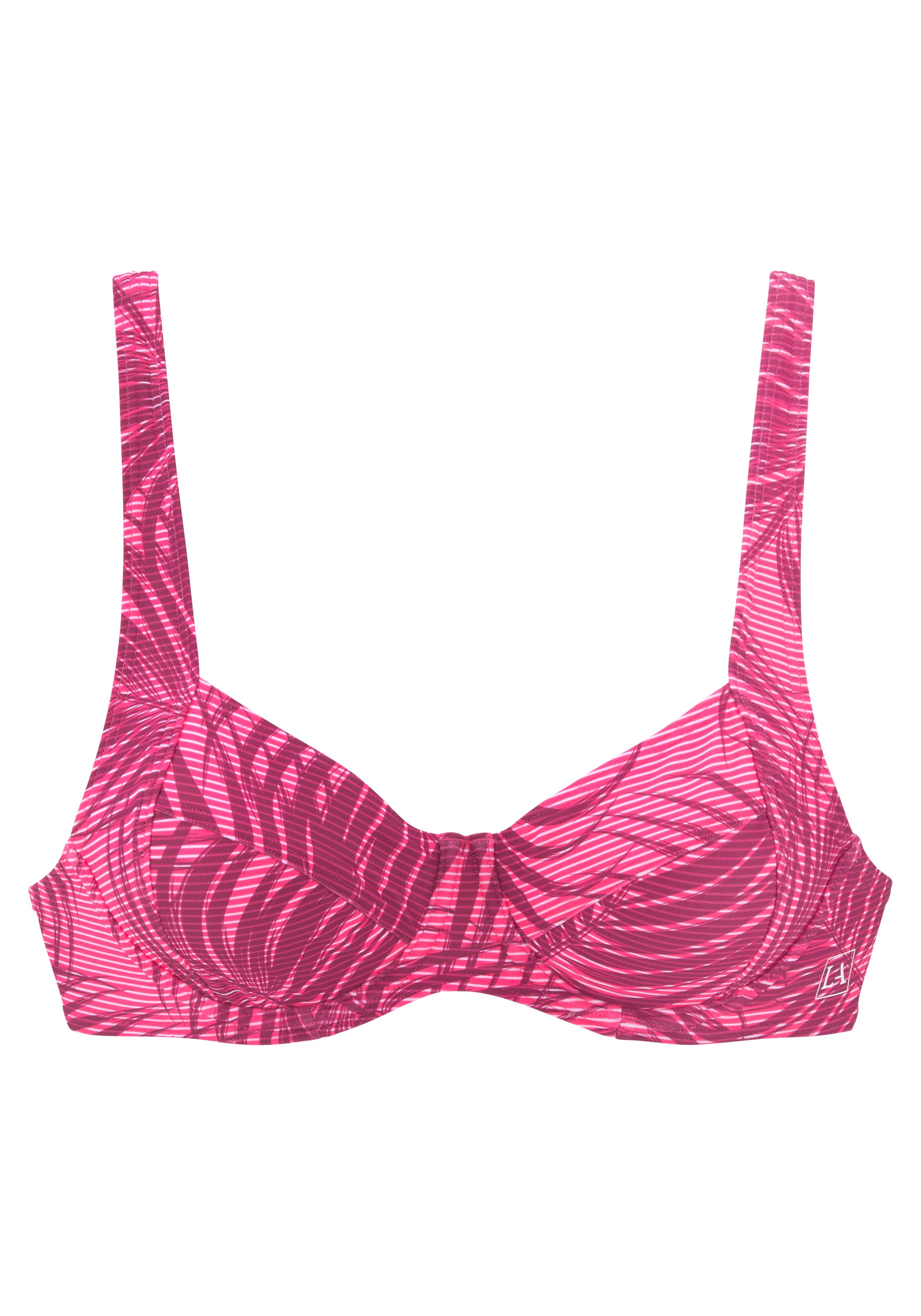 LASCANA ACTIVE Bügel-Bikini-Top "Coal" im Mustermix aus Palmen und Streifen