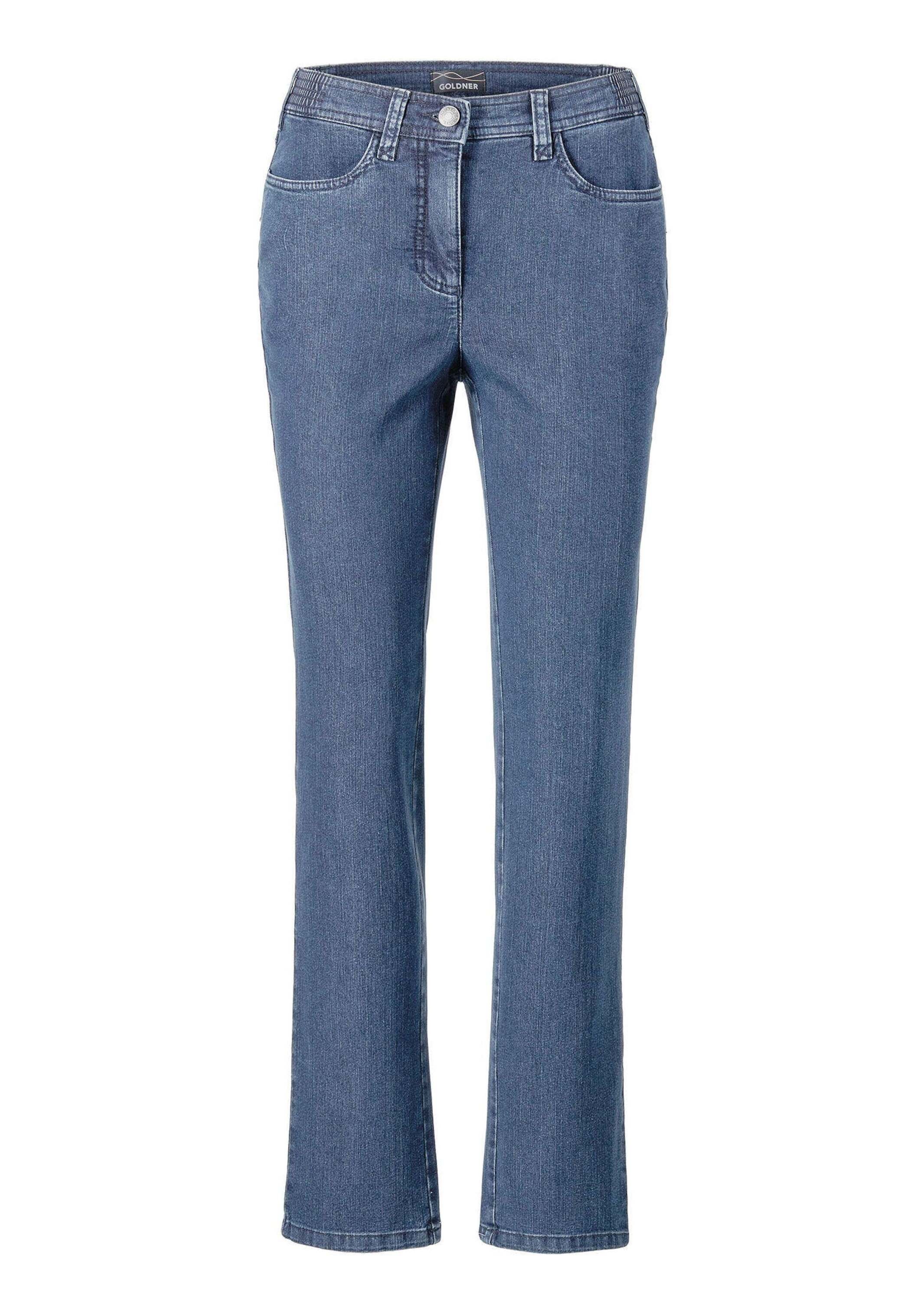 GOLDNER Regular-fit-Jeans "Kurzgröße Denimhose mit Stretchkomfort" Ohne