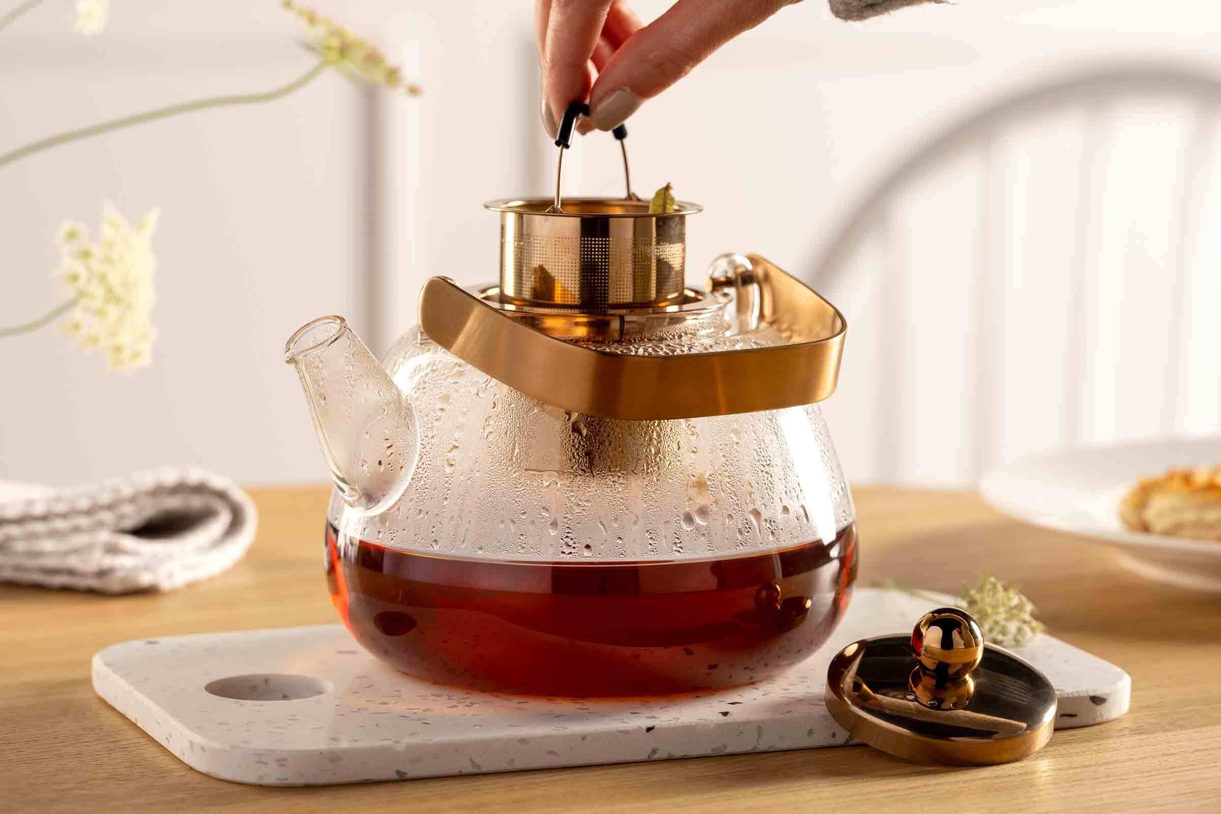 LEONARDO Teekanne »Teekanne mit Metallhenkel Tè Per Te 1,2 Liter transparent«