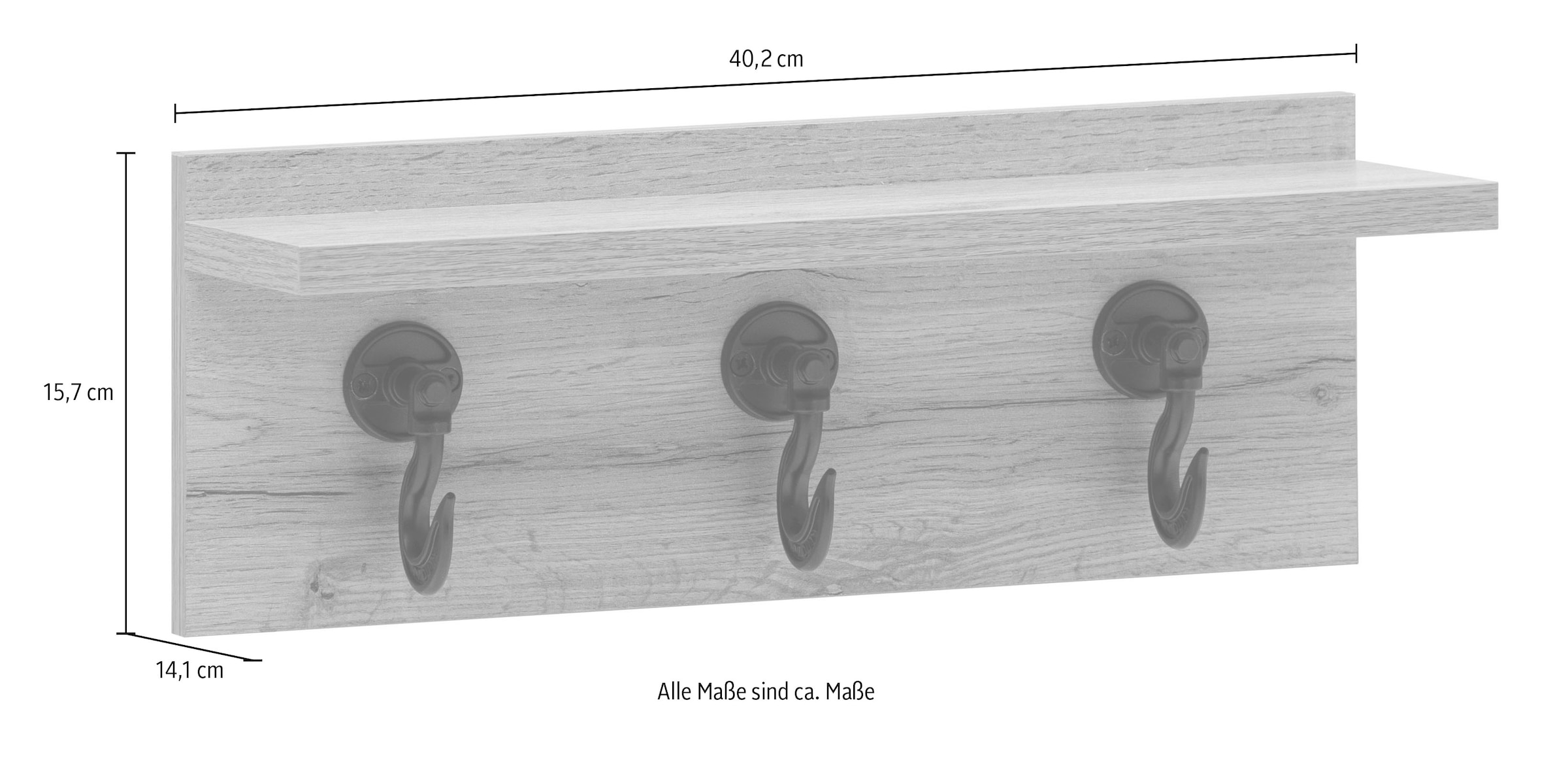 welltime Wandregal »Tonder, Breite 14,1 cn« 1 Stk. tlg. Made in Germany