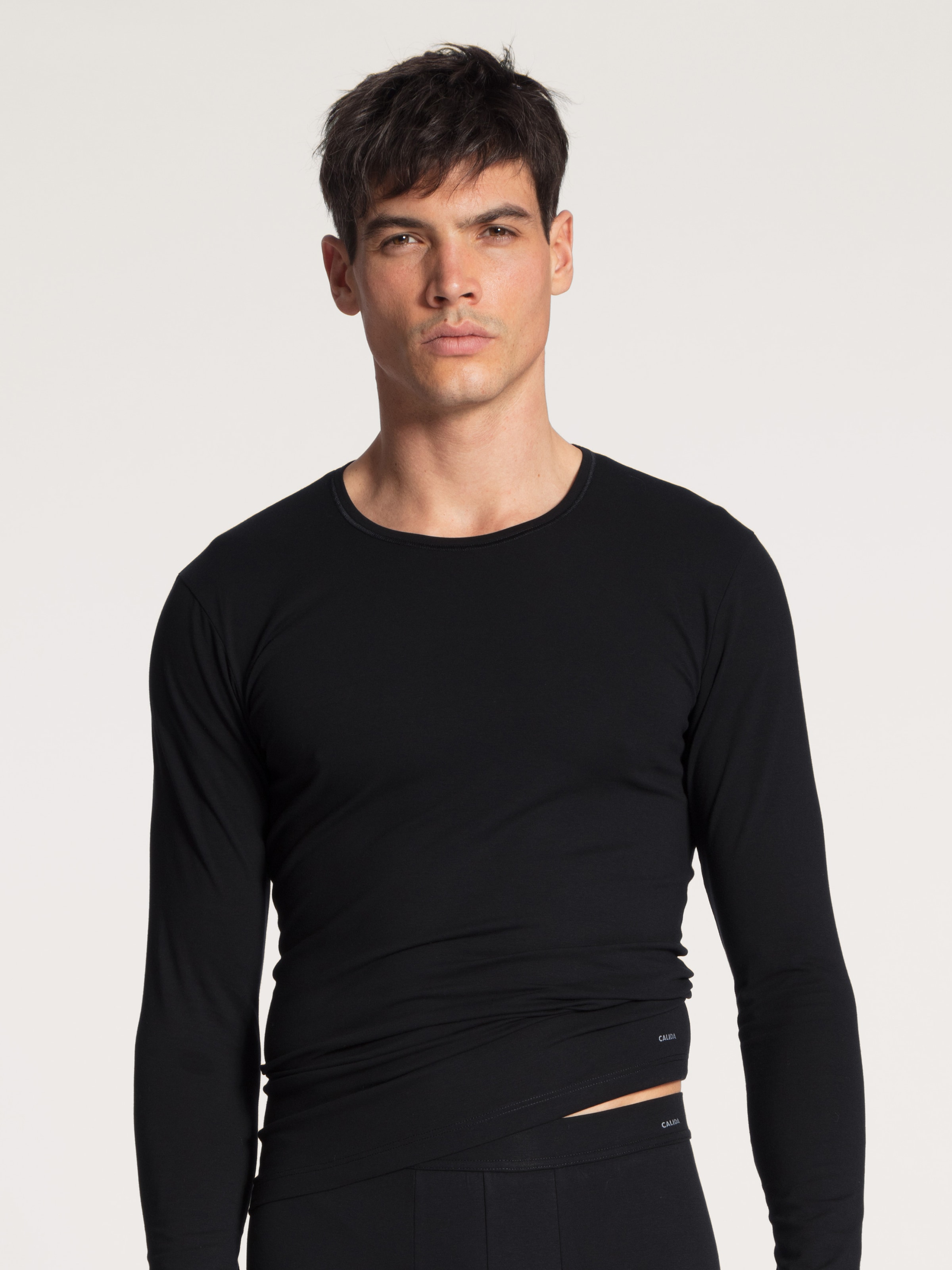 CALIDA Langarmshirt "Cotton Code", Rundhals-Ausschnitt, Single Jersey, form günstig online kaufen