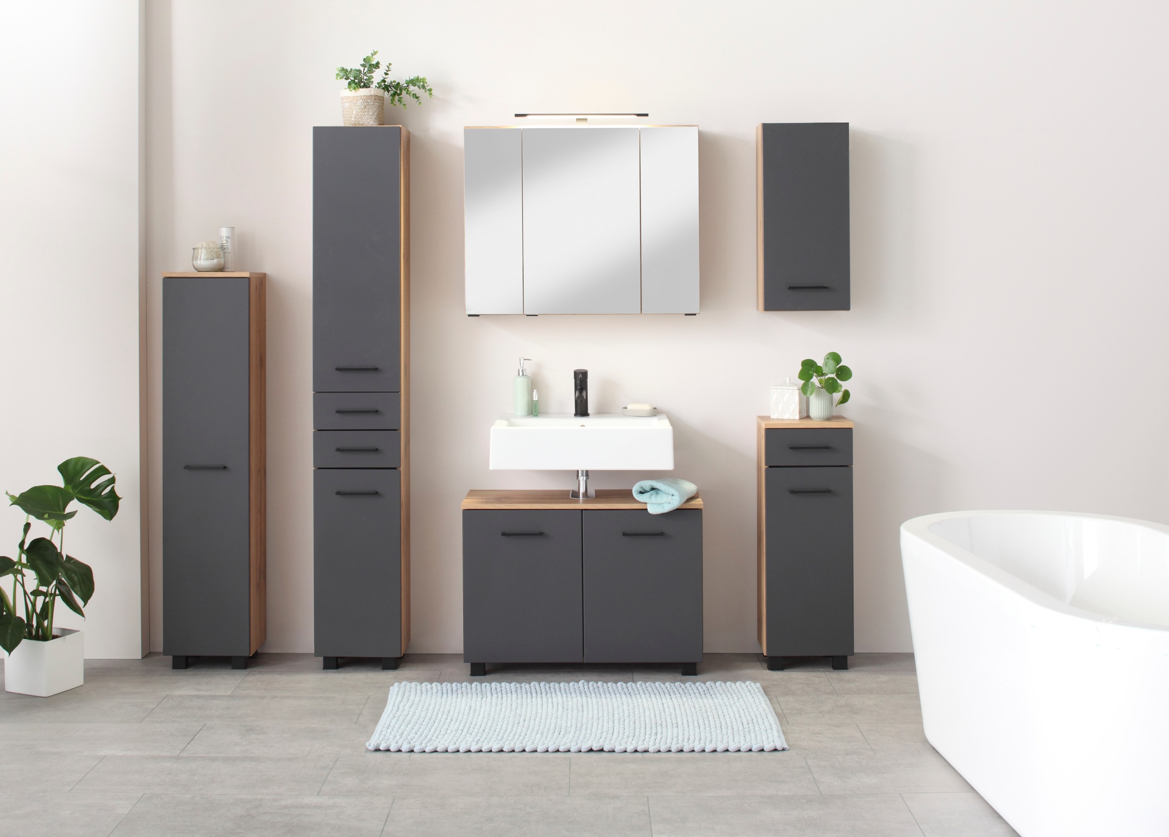 welltime Hochschrank "Trento, verschiedene Ausführungen und Farben" Badmöbe günstig online kaufen